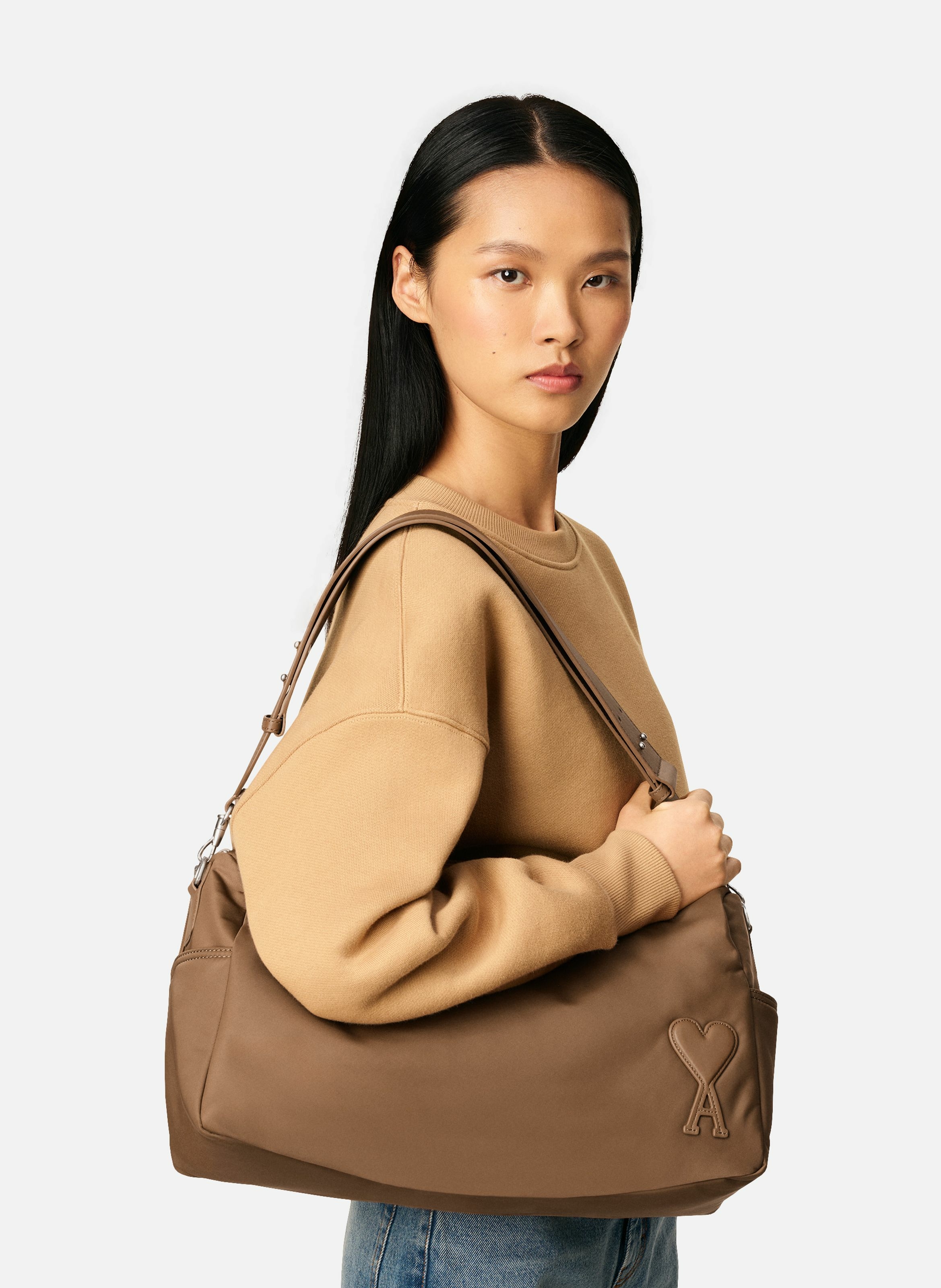 Sac Marcel Large En Nylon Ouatiné unisexe AMI PARIS Marron