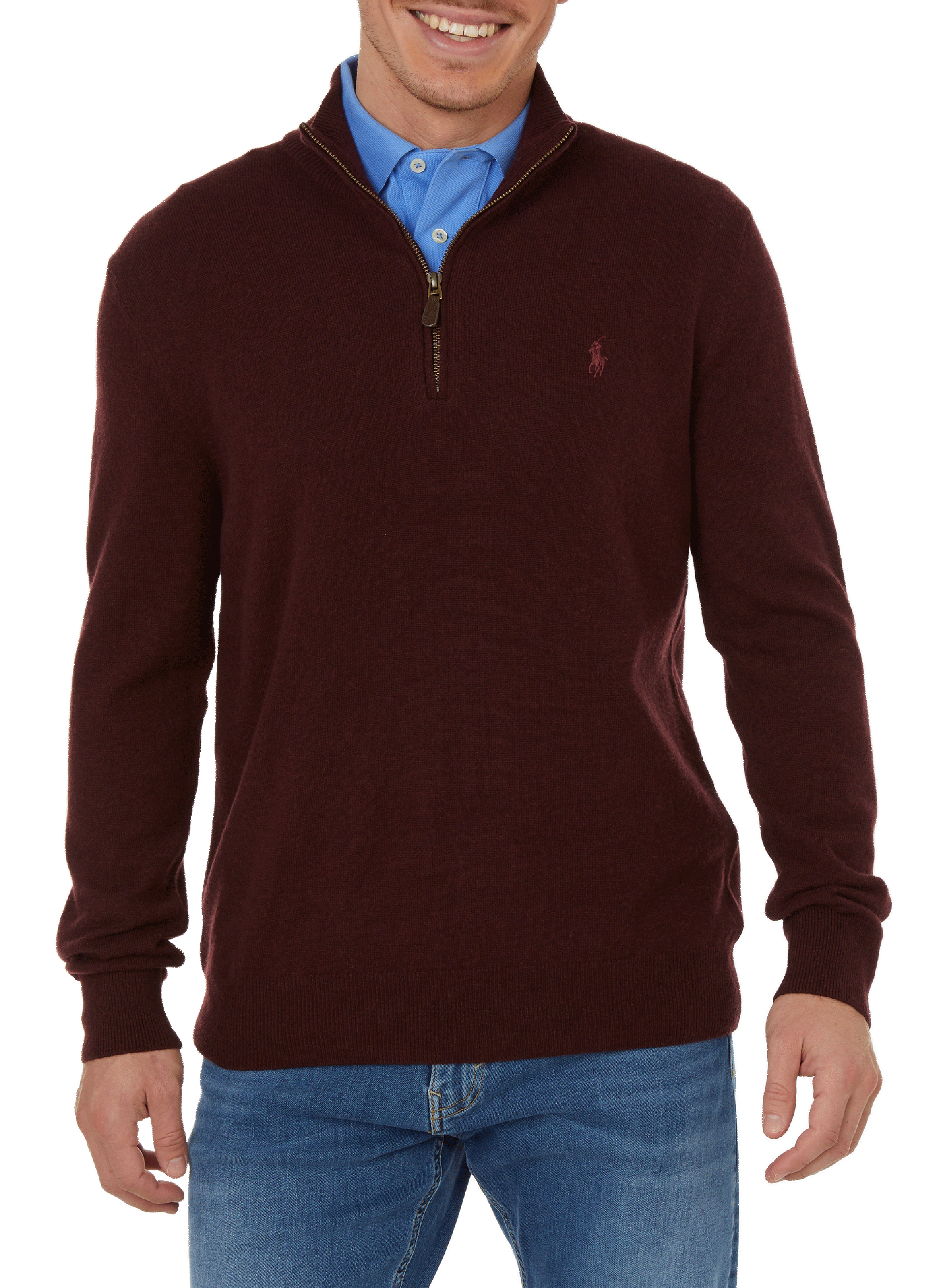 Wool zip-neck jumper POLO RALPH LAUREN Red