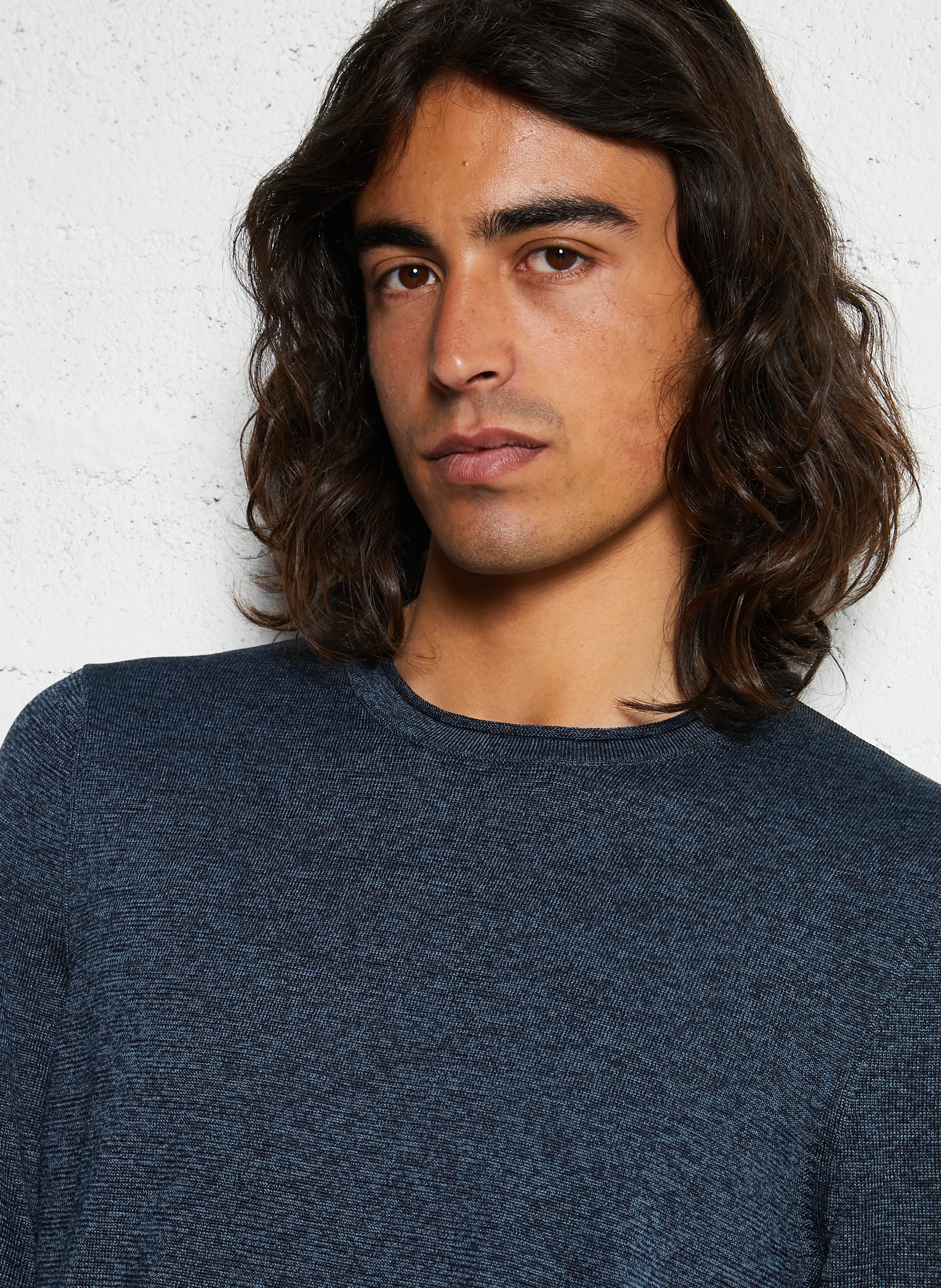 Pull droit en maille IKKS Bleu