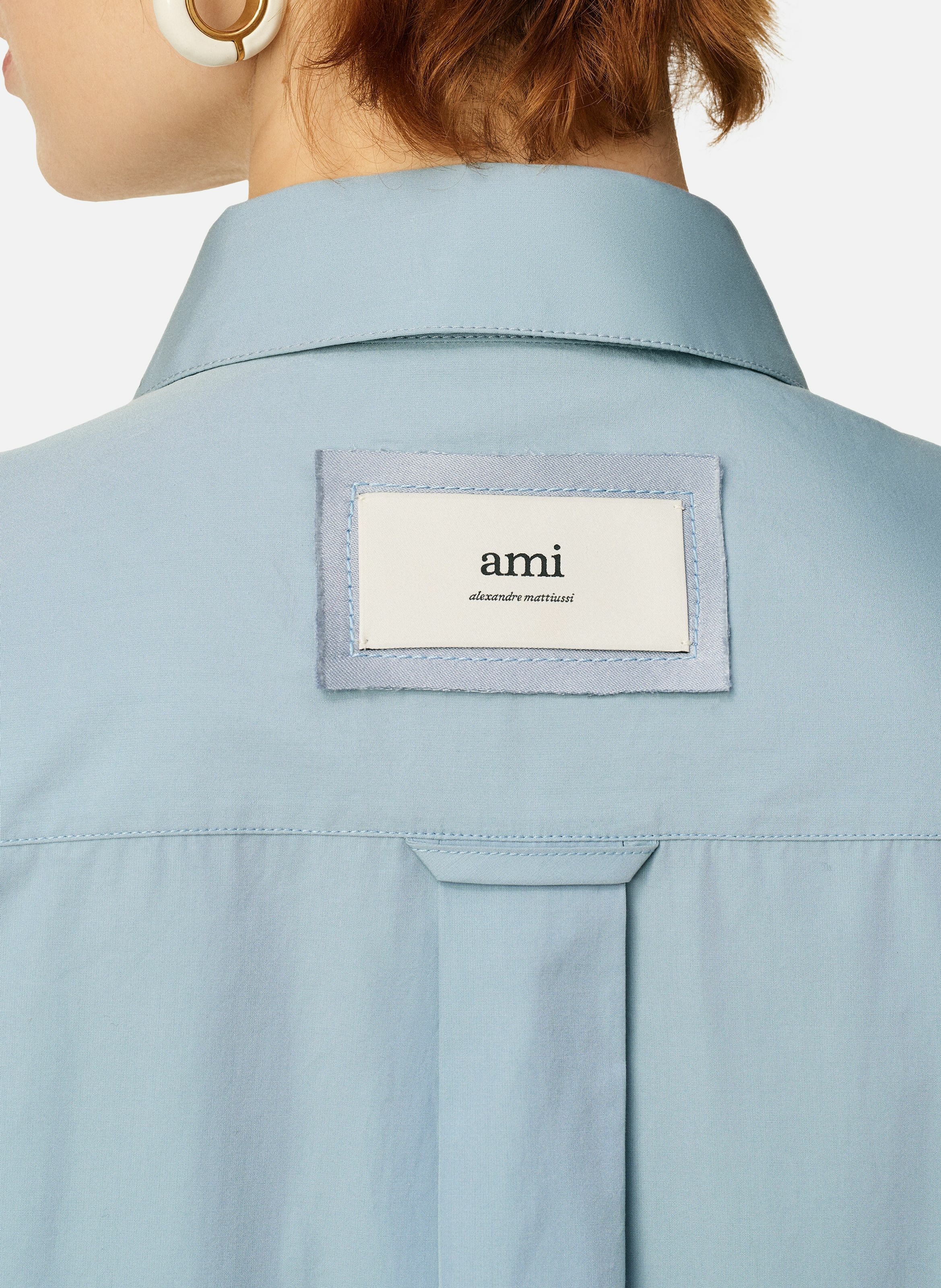 Chemise oversize en coton unisexe AMI PARIS Bleu