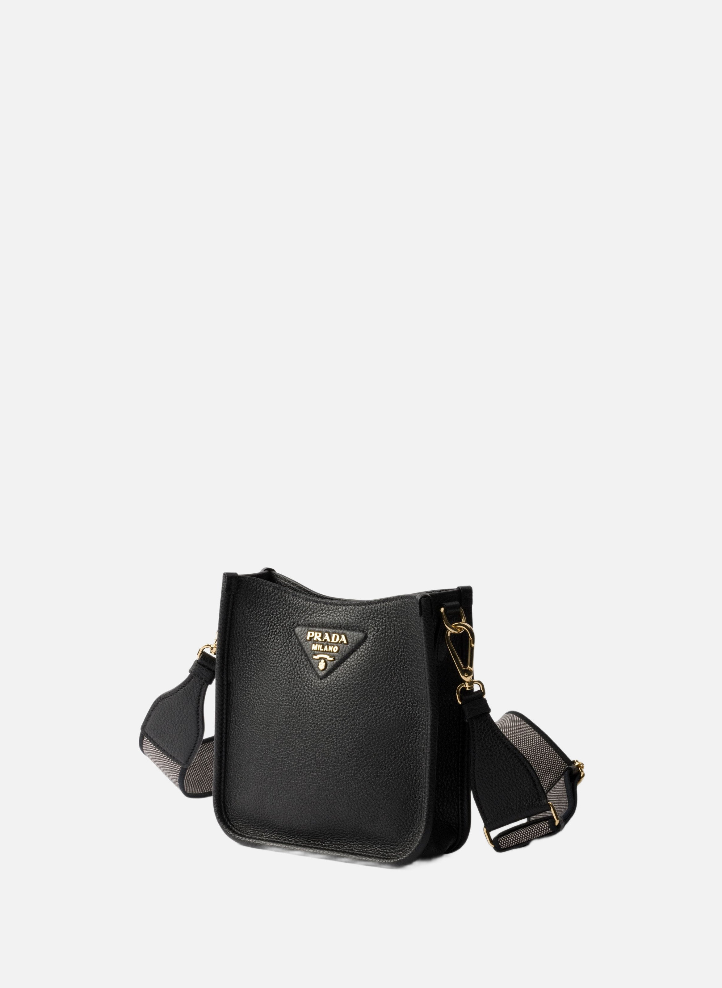 Mini sac porté épaule en cuir PRADA Noir