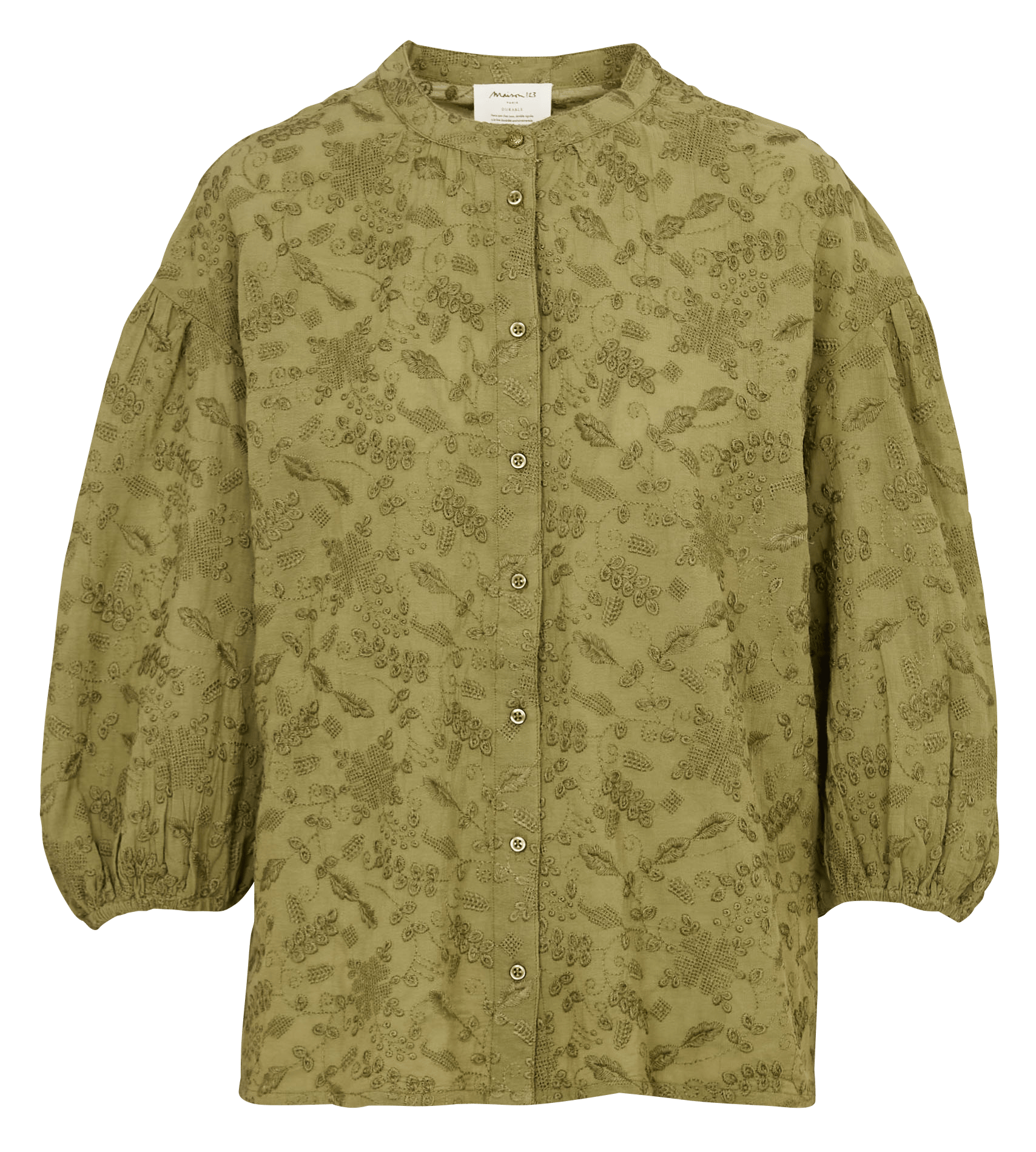 Chemise ample col mao siena MAISON 123 Kaki