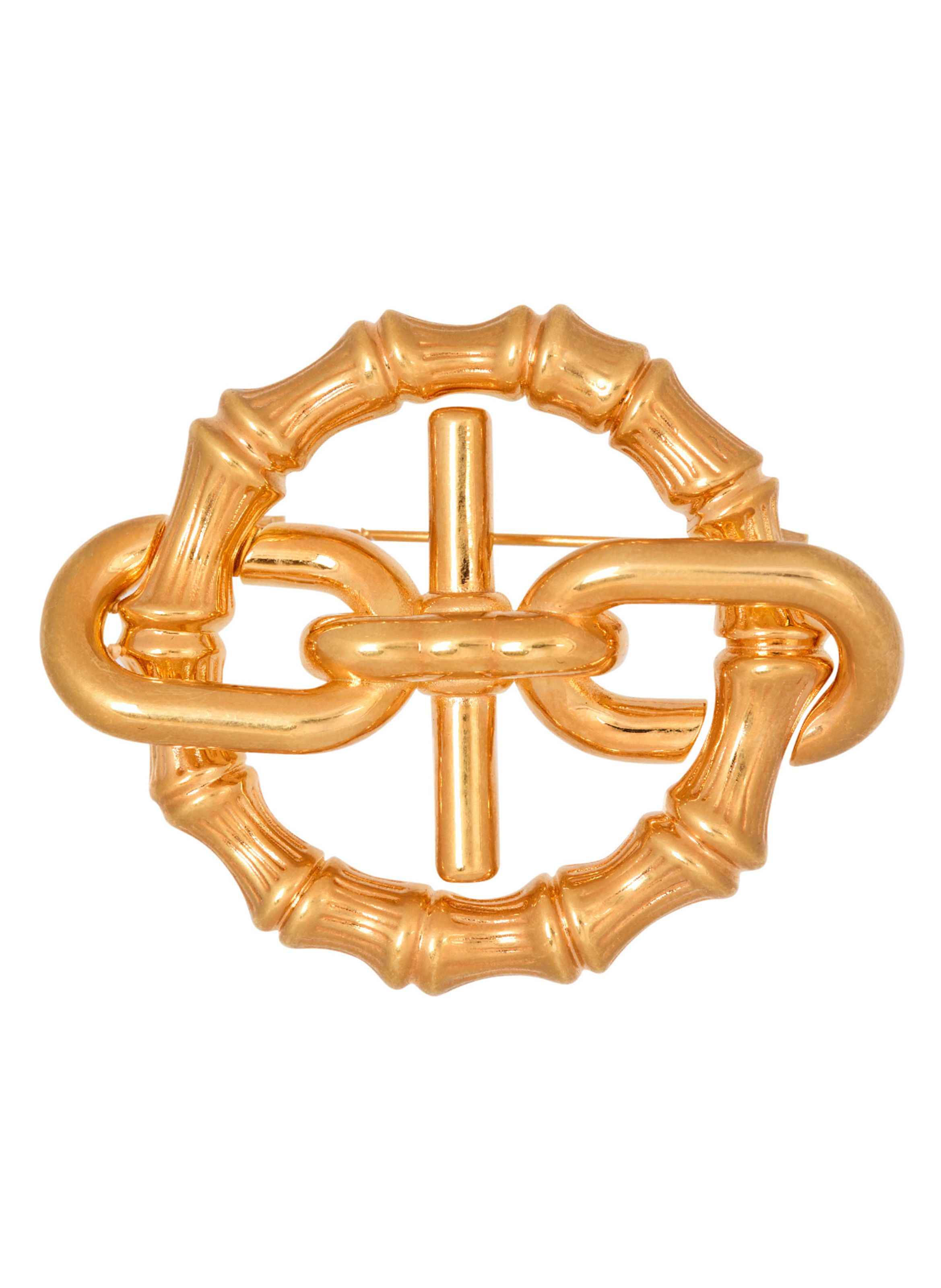 BALMAIN Broche sync façon bambou Doré