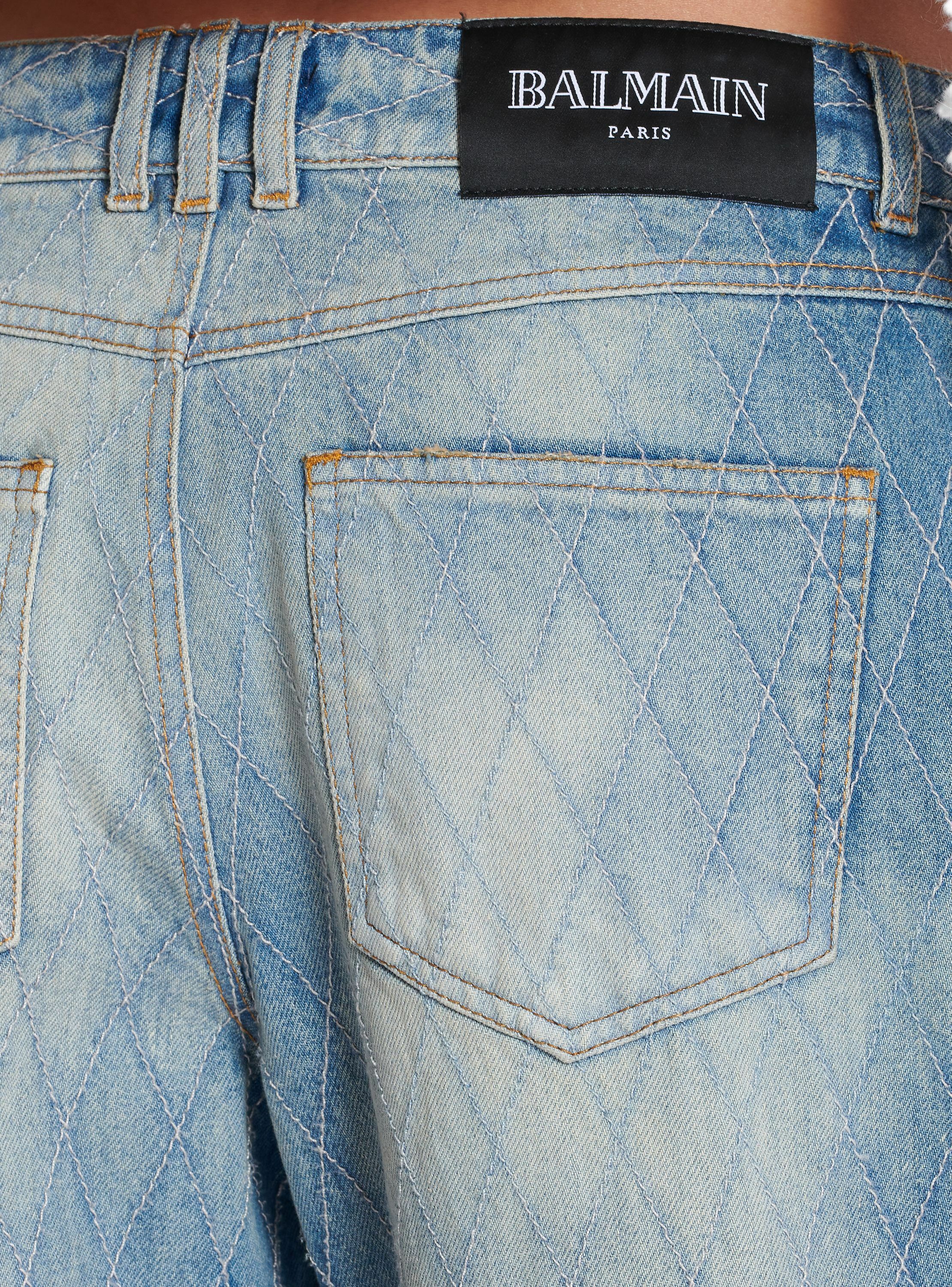 Jean droit en denim diamond BALMAIN Bleu