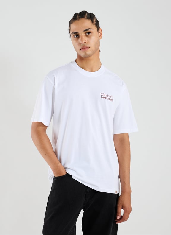 Biker-style cotton t-shirt White by DICKIES DICKIES Biker-style cotton t-shirt White