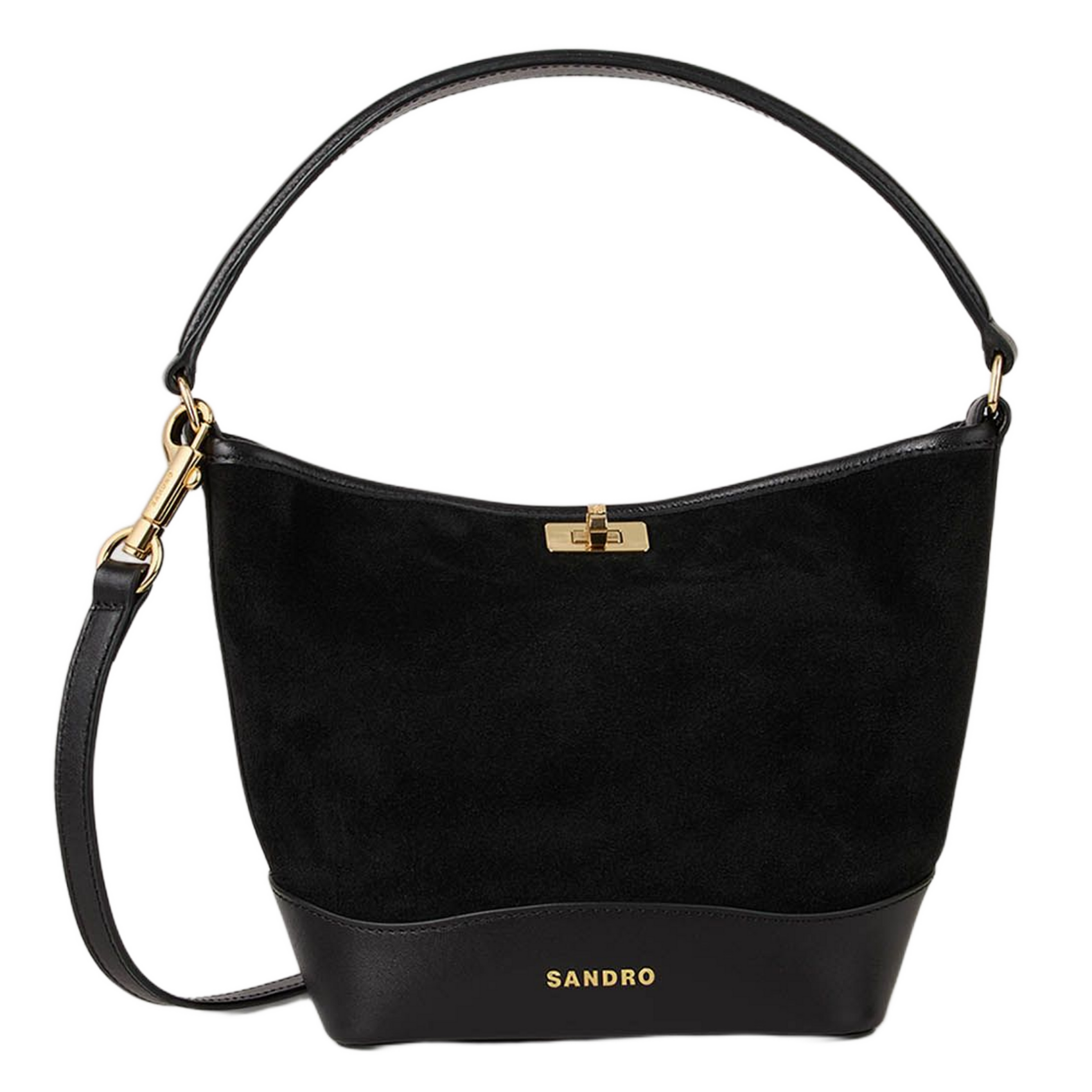 Sac seau en suède tangoso SANDRO Noir