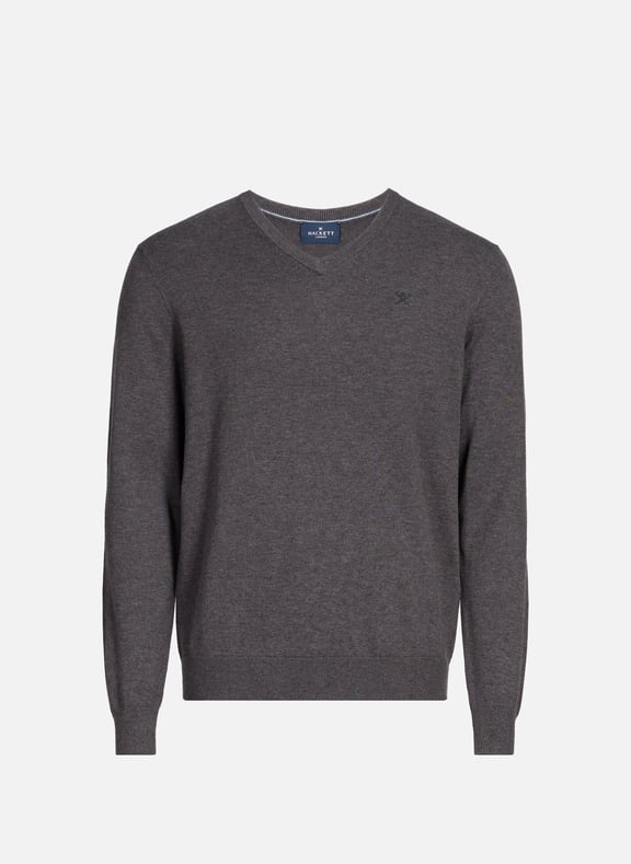 Cotton V-neck jumper Grey by HACKETT HACKETT Cotton V-neck jumper Grey