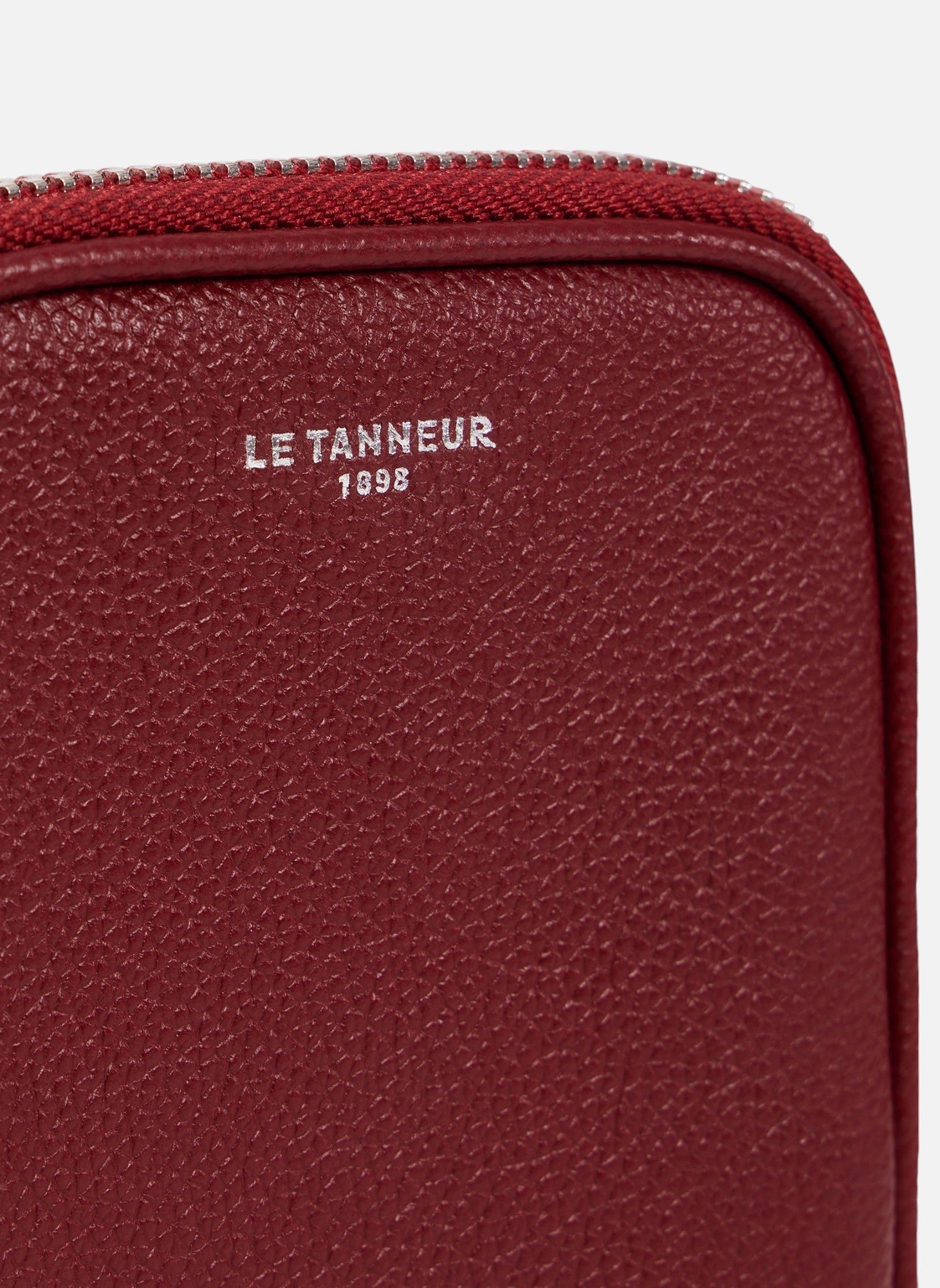 Etui téléphone en cuir grainé LE TANNEUR Rouge