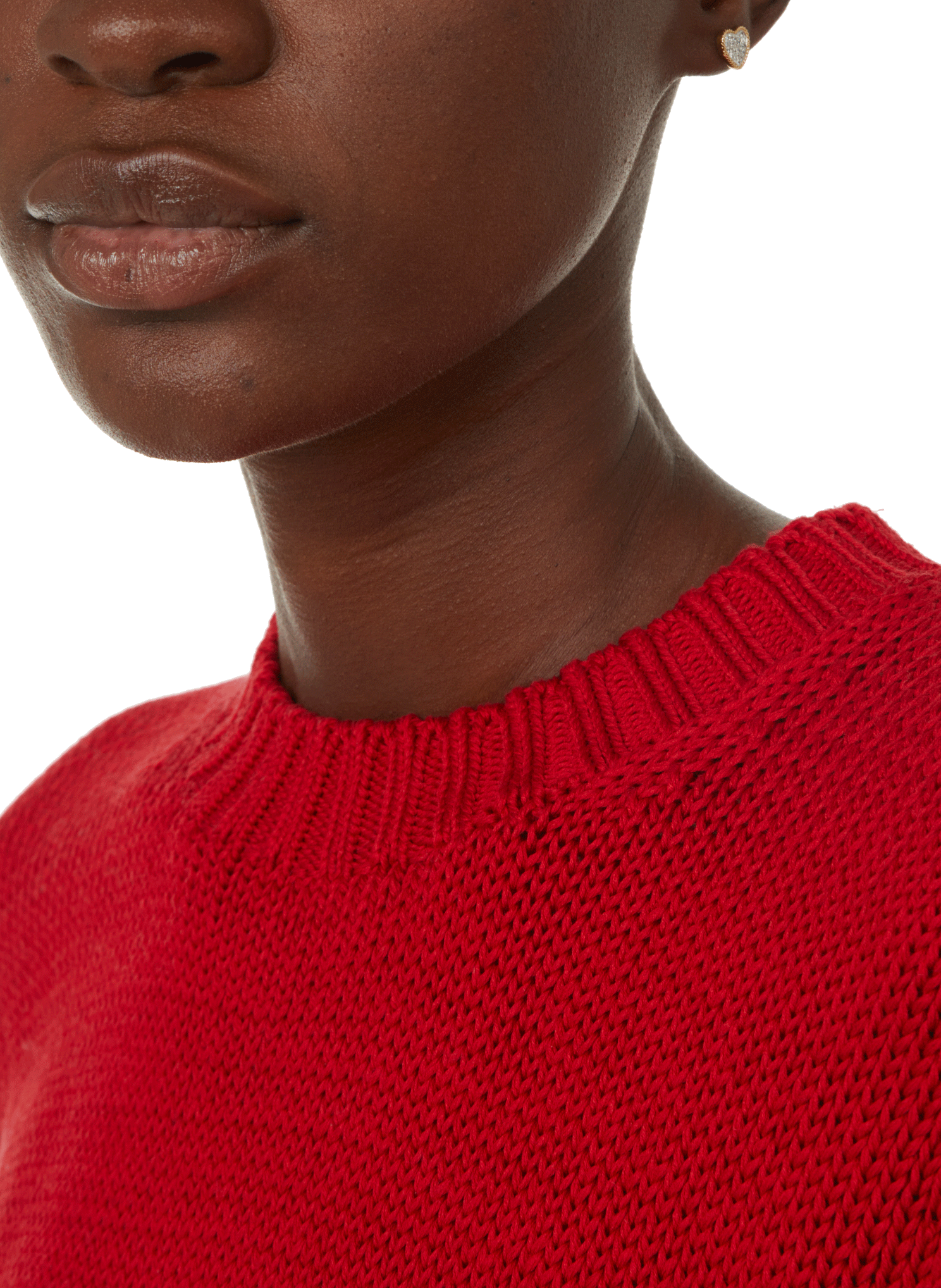 Paire de puces baby coeur en diamants YVONNE LÉON Jaune