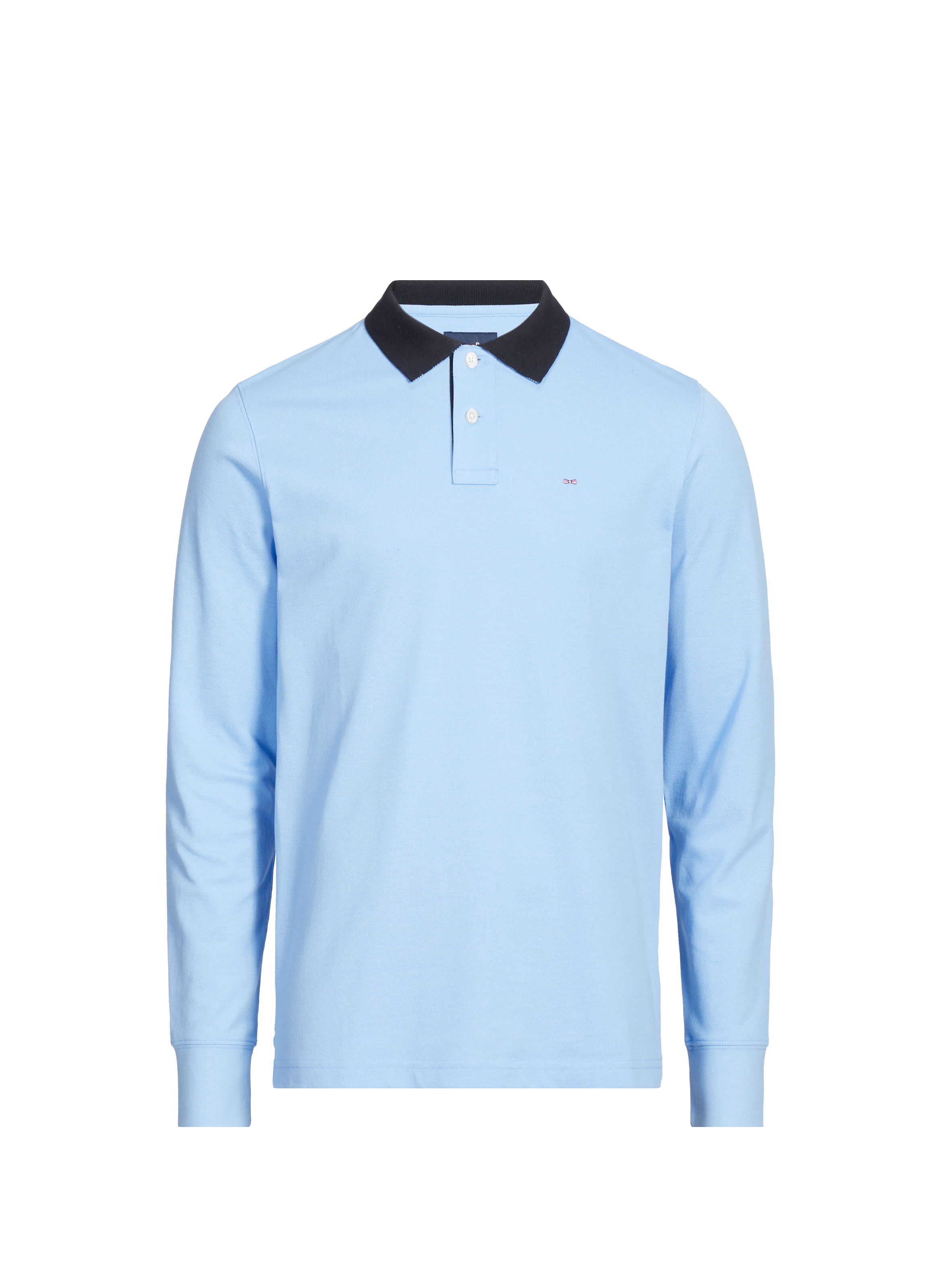 EDEN PARK Polo manches longues en coton Bleu