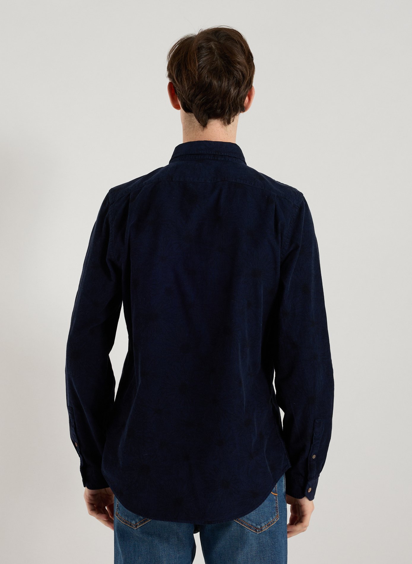 Fitted cotton corduroy shirt PAUL SMITH Blue