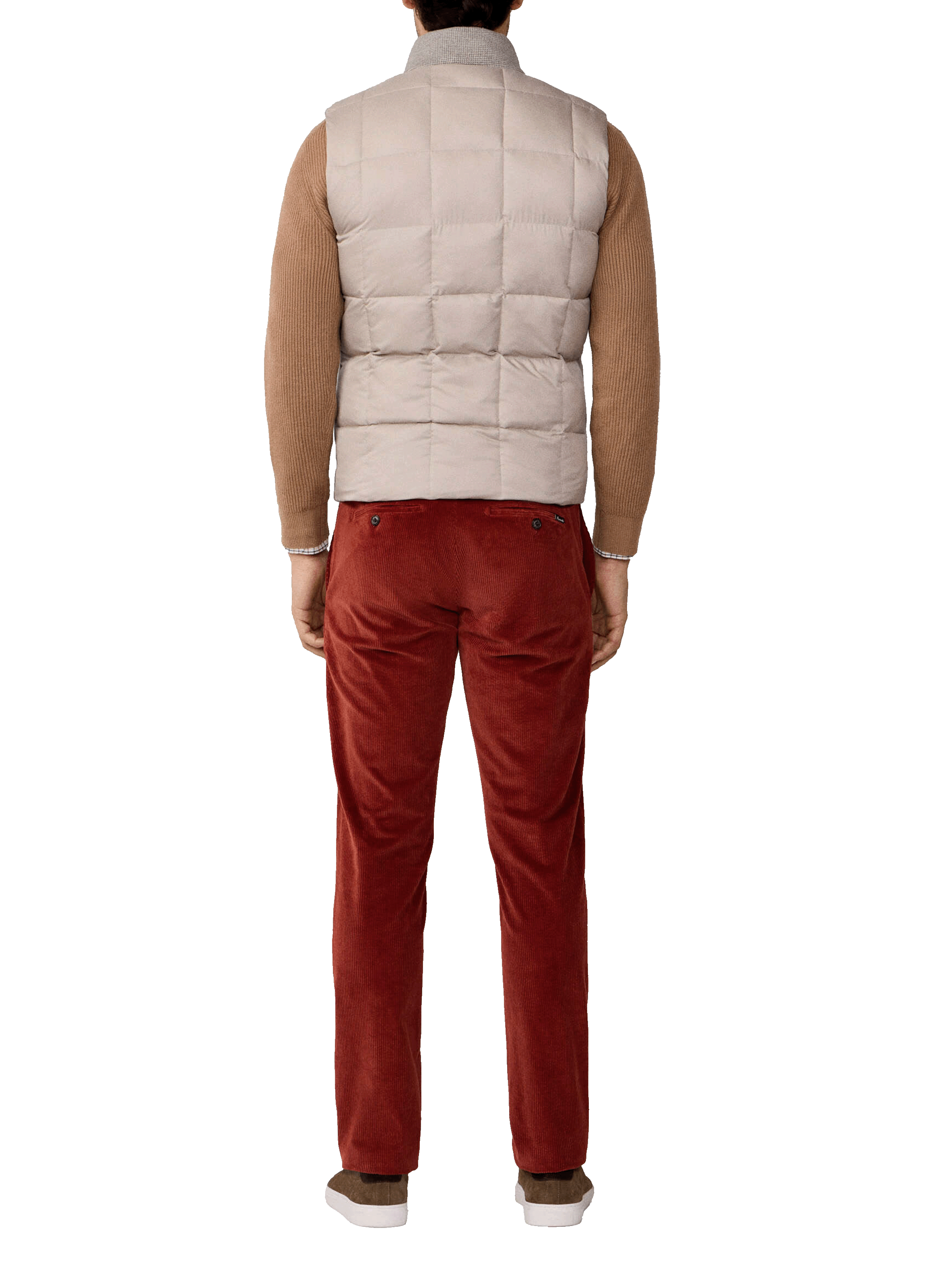 Veste sans manche matelassée à motif pied-de-poule FACONNABLE Marron