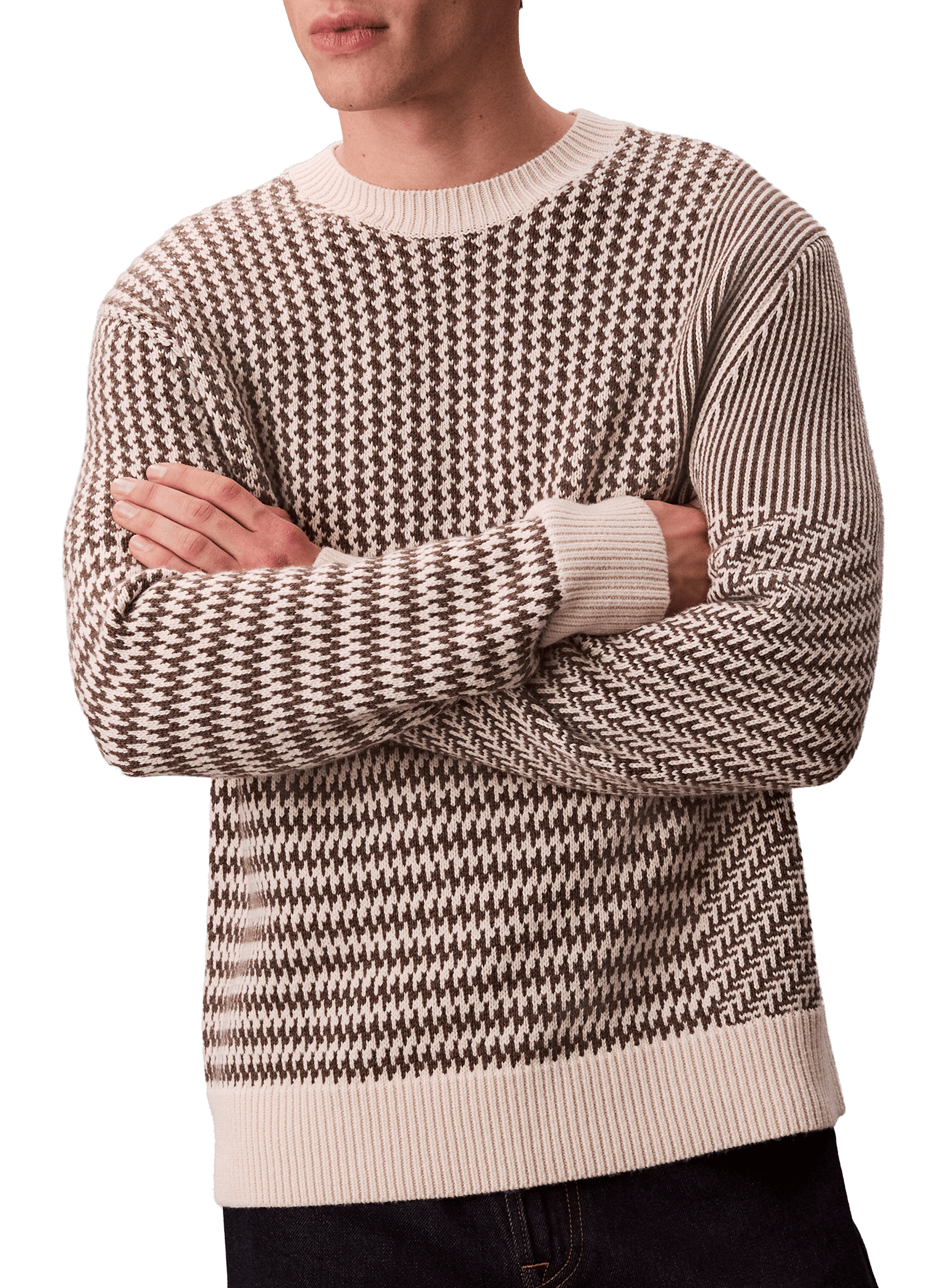 Houndstooth pattern sweater CALVIN KLEIN Brown