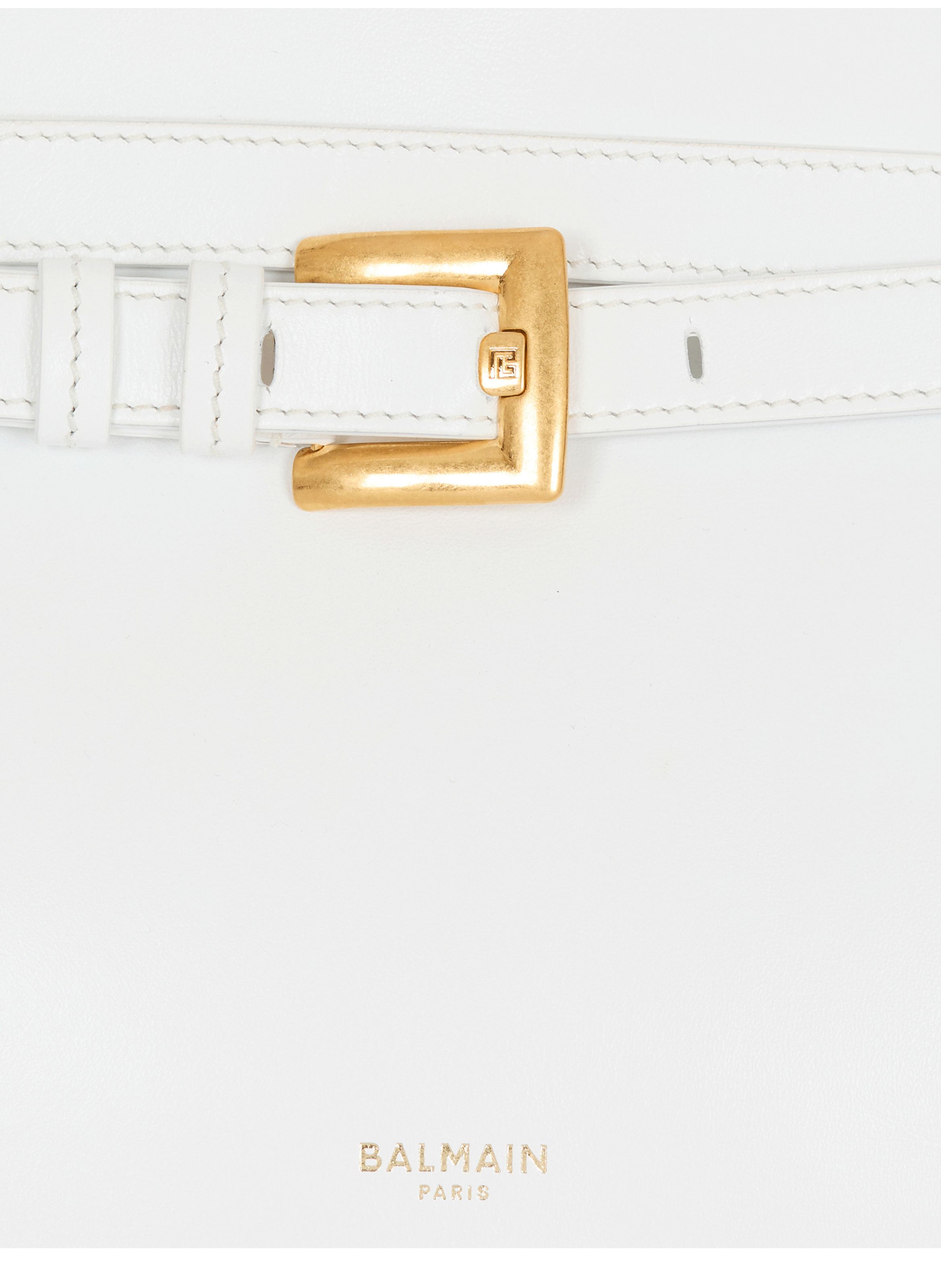 Sac shuffle medium en cuir de veau BALMAIN Blanc