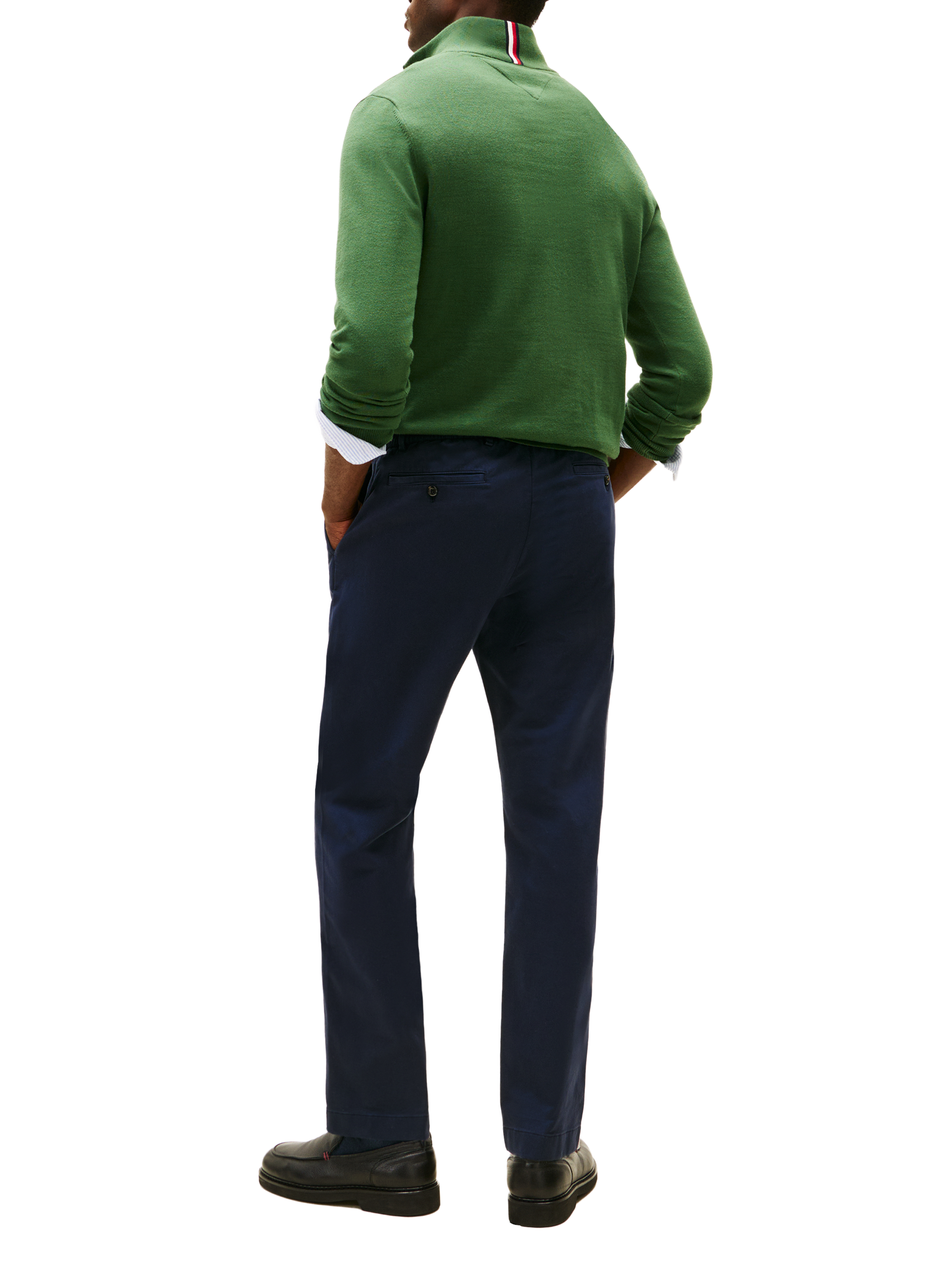 Pantalon slim en coton TOMMY HILFIGER Bleu