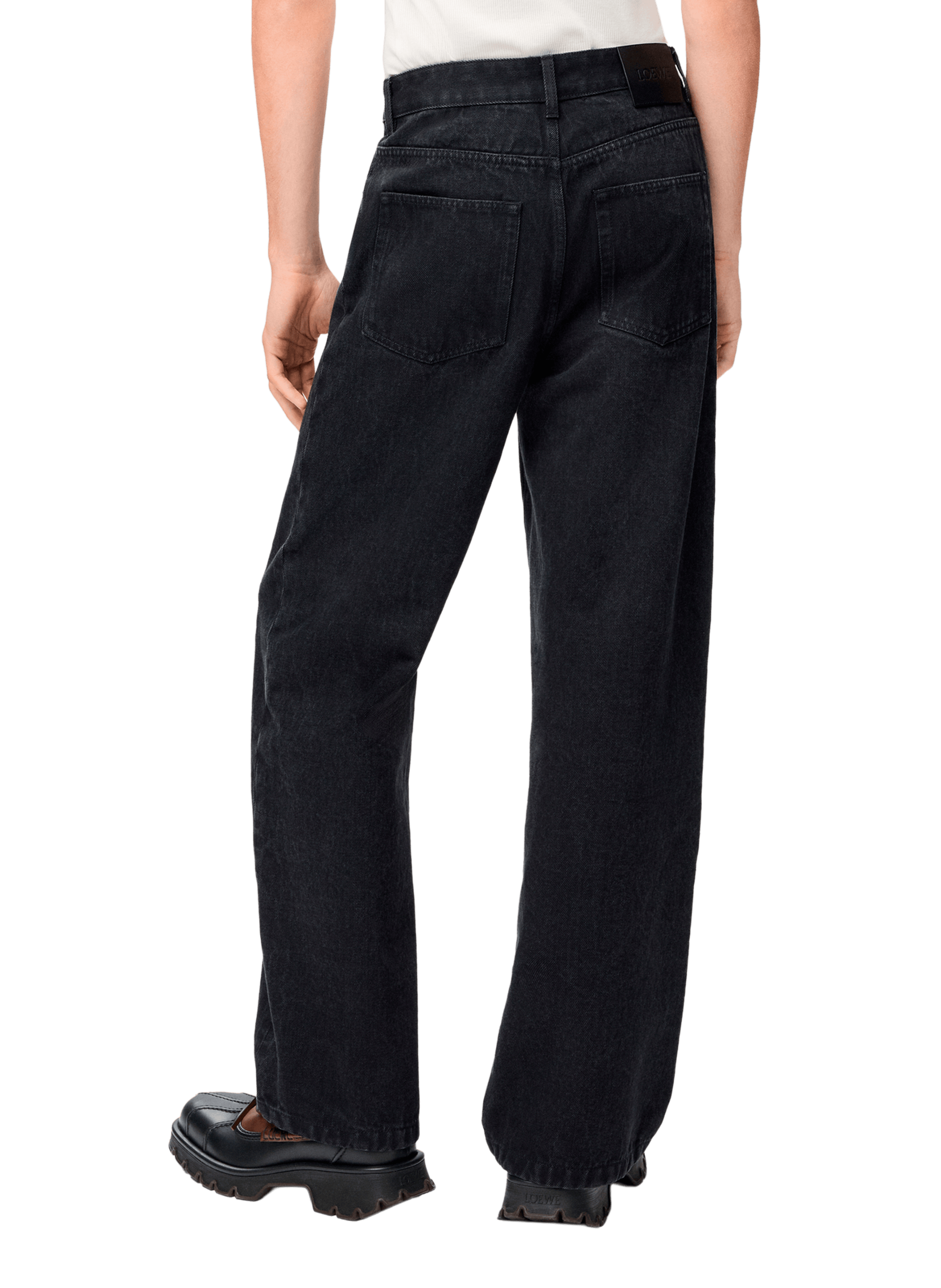 Baggy Anagram cotton denim jeans LOEWE Black