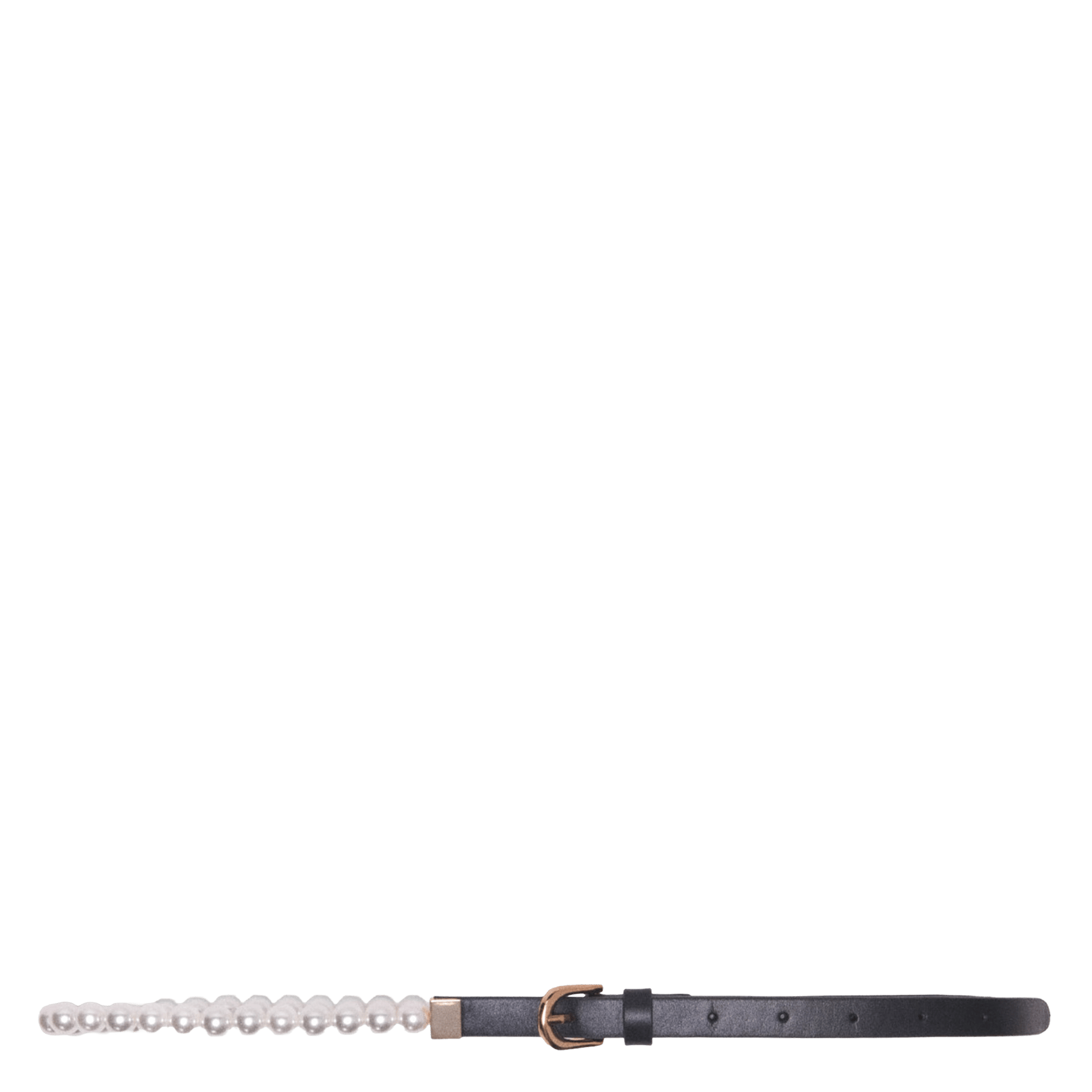 Ceinture mix en cuir et perles MAJE Noir