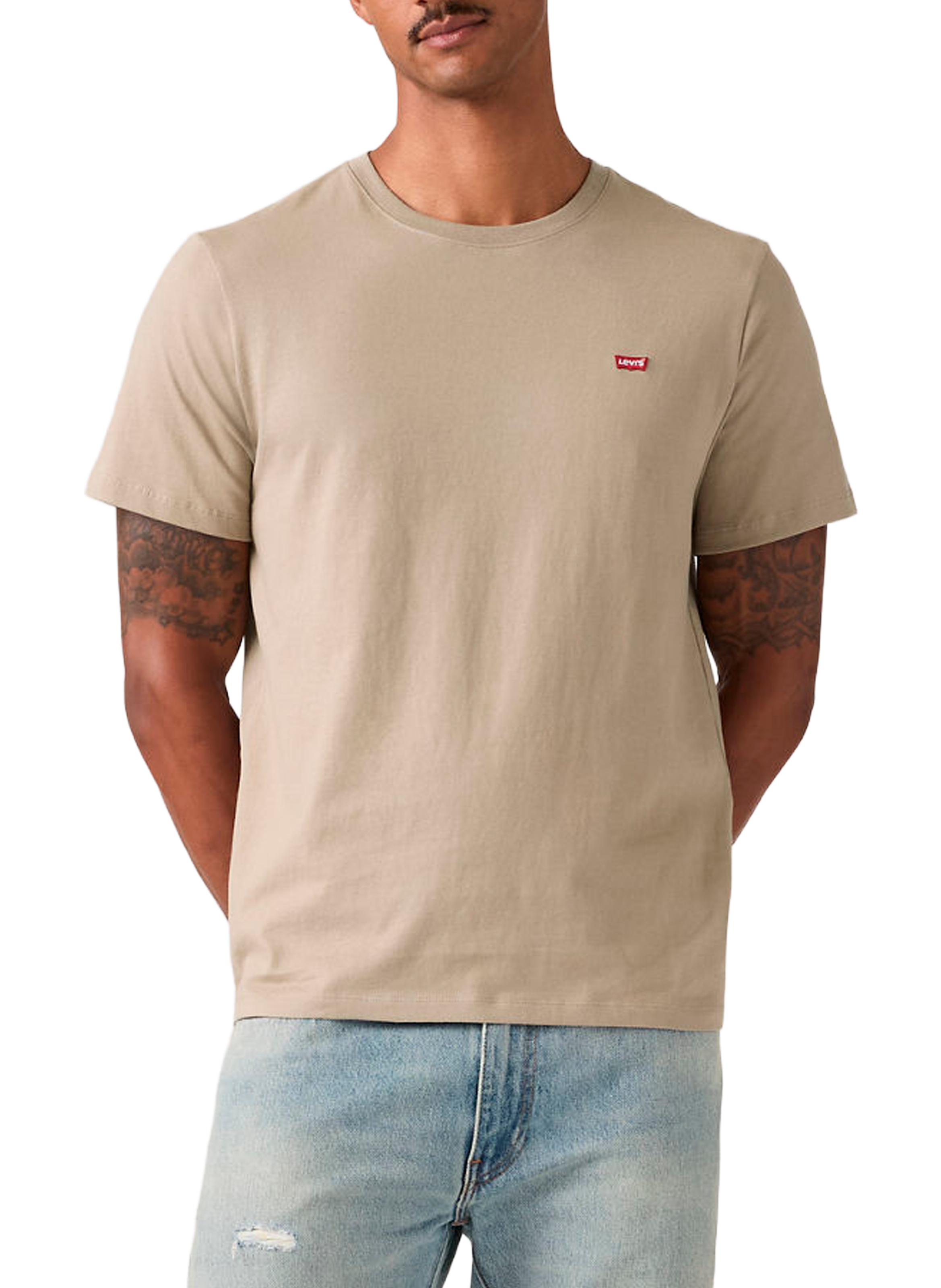 T-shirt manches courtes en coton LEVI'S Kaki