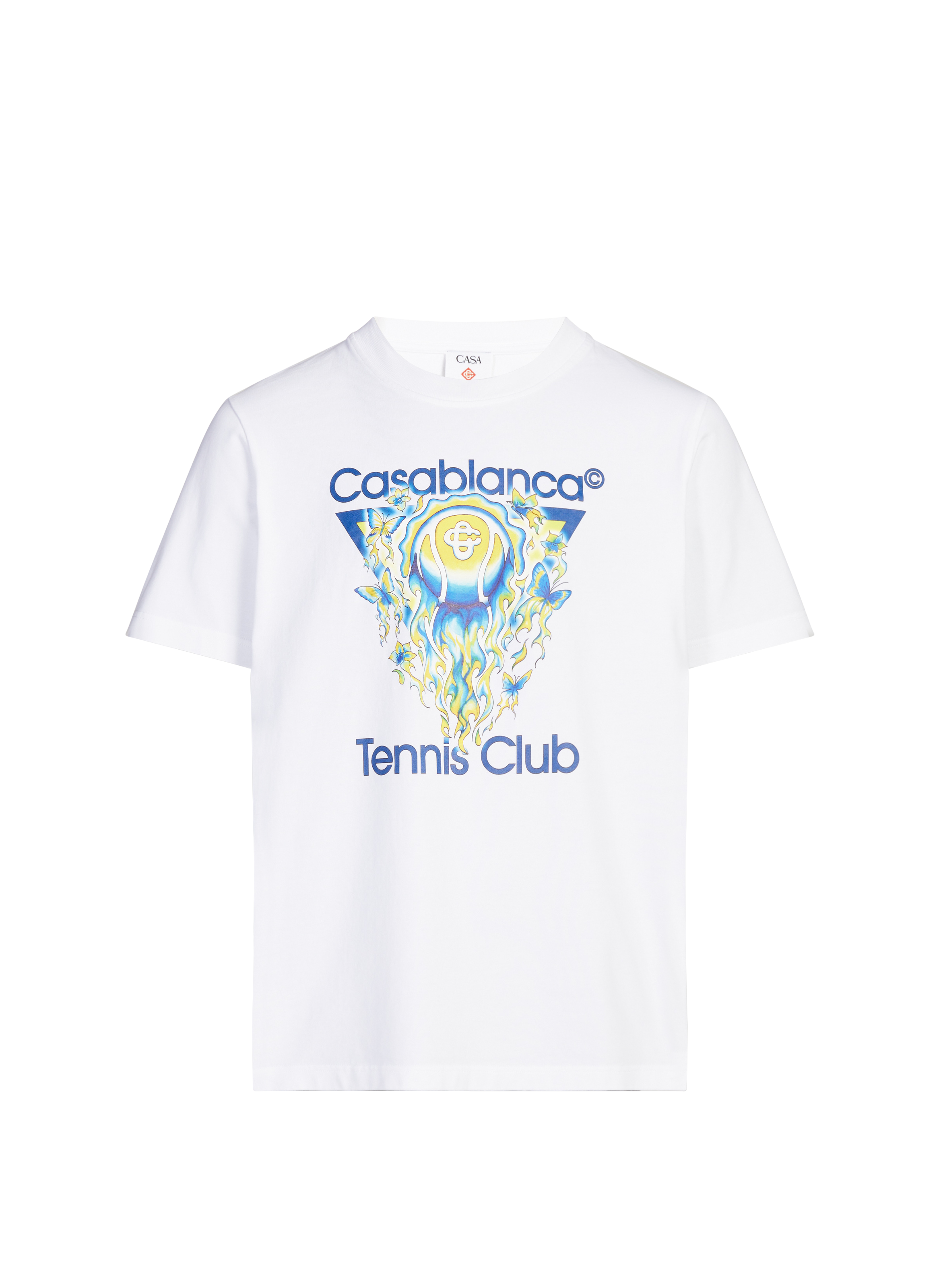 T-shirt imprimé à col rond en coton CASABLANCA PARIS Blanc