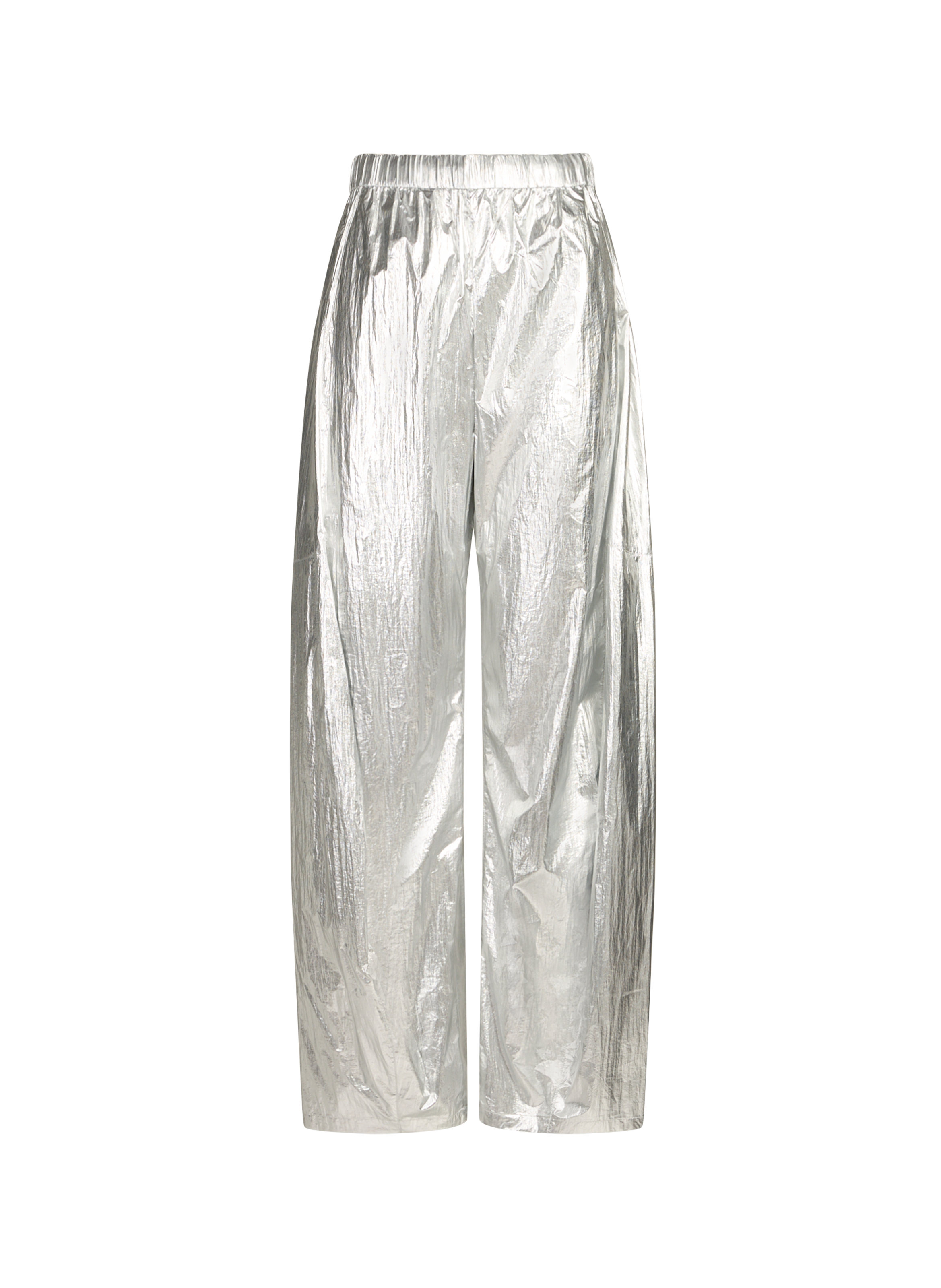 Weite metallische Hose TIBI Silber