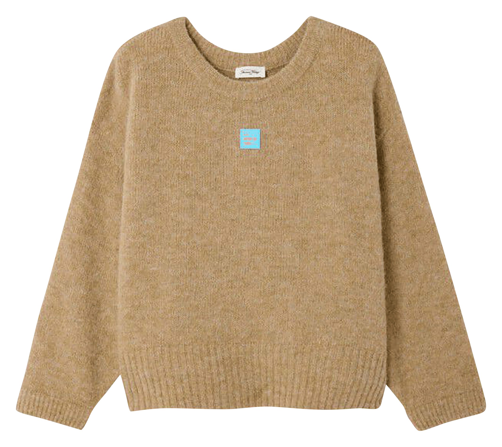Pull oversize col rond en maille east AMERICAN VINTAGE Beige
