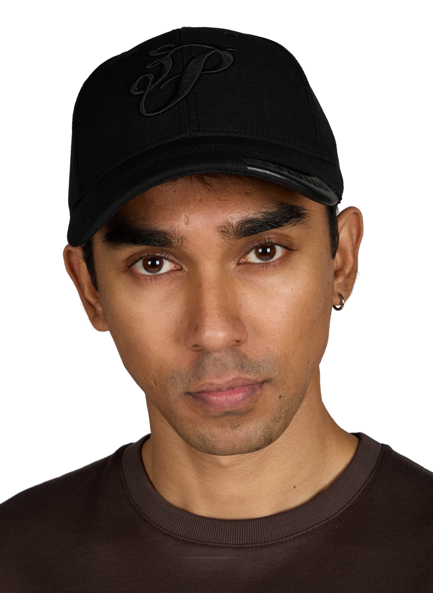 Casquette brodée en laine mérinos et soie 3 PARADIS Noir