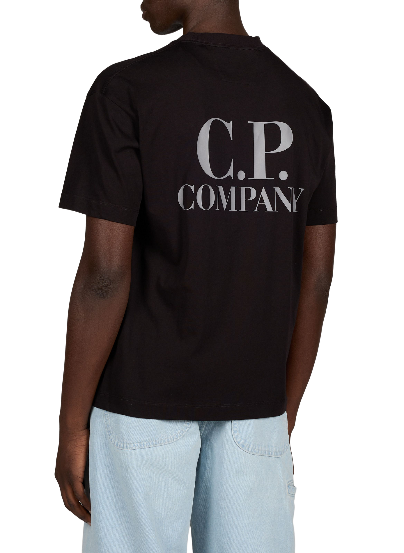T-shirt à logo en coton CP COMPANY Noir