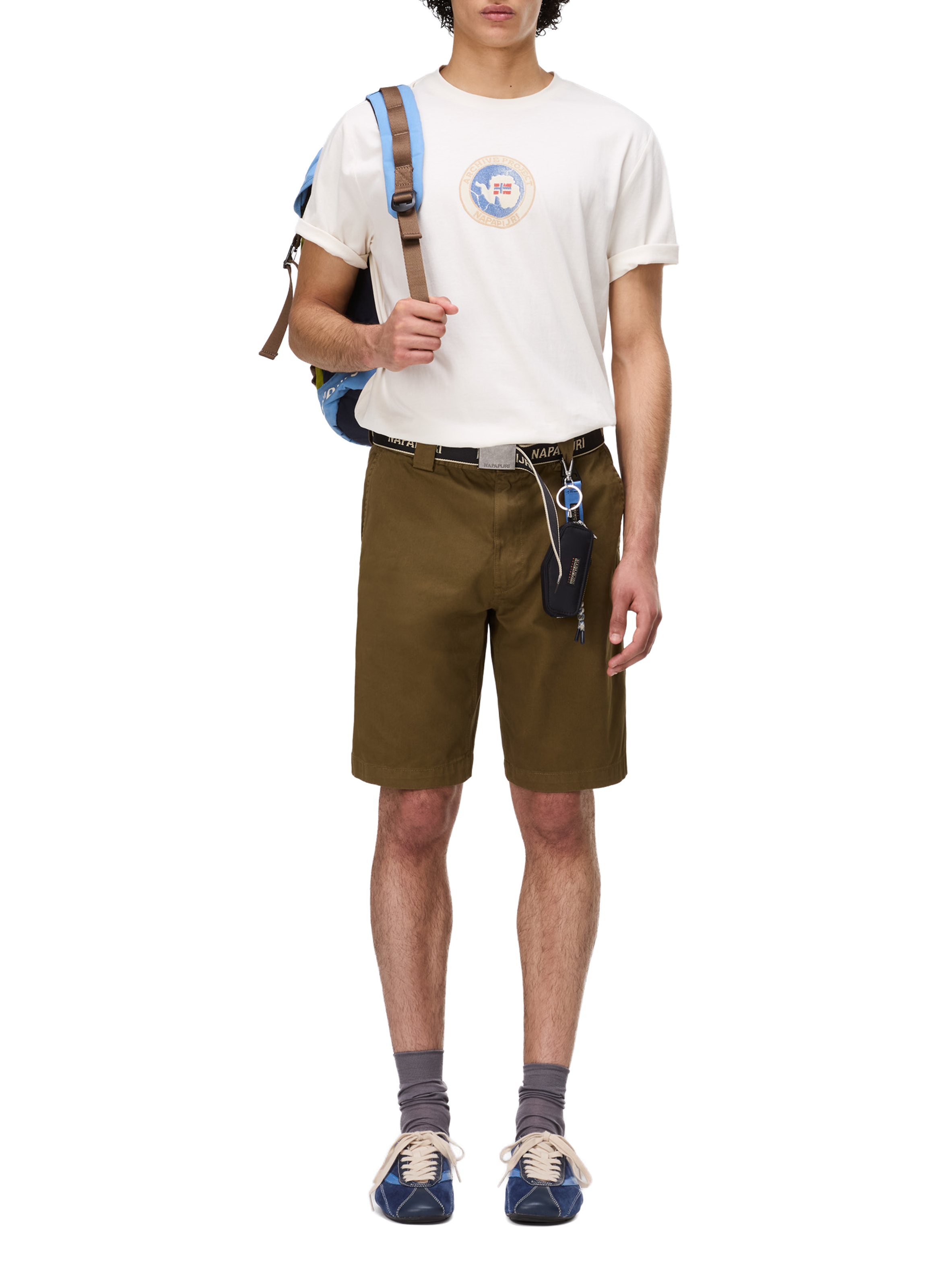 T-shirt imprimé Phos en coton NAPAPIJRI Blanc