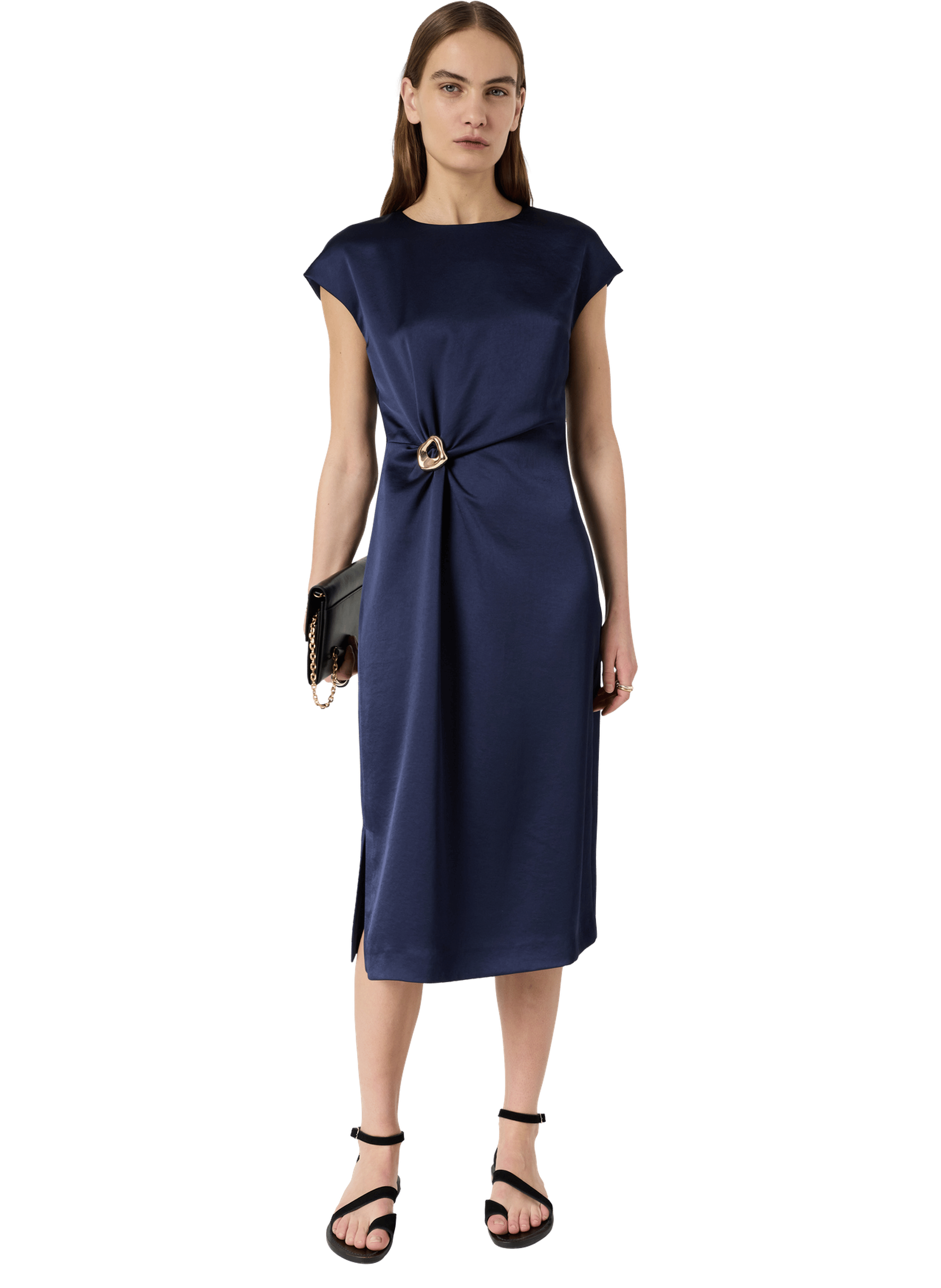 Robe satinée drapée - rialya GERARD DAREL Bleu