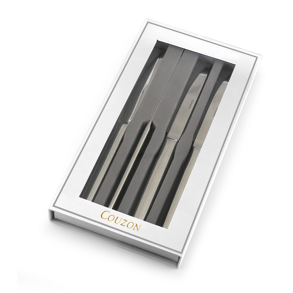 Alkaline - coffret 4 couteaux steak COUZON Argent