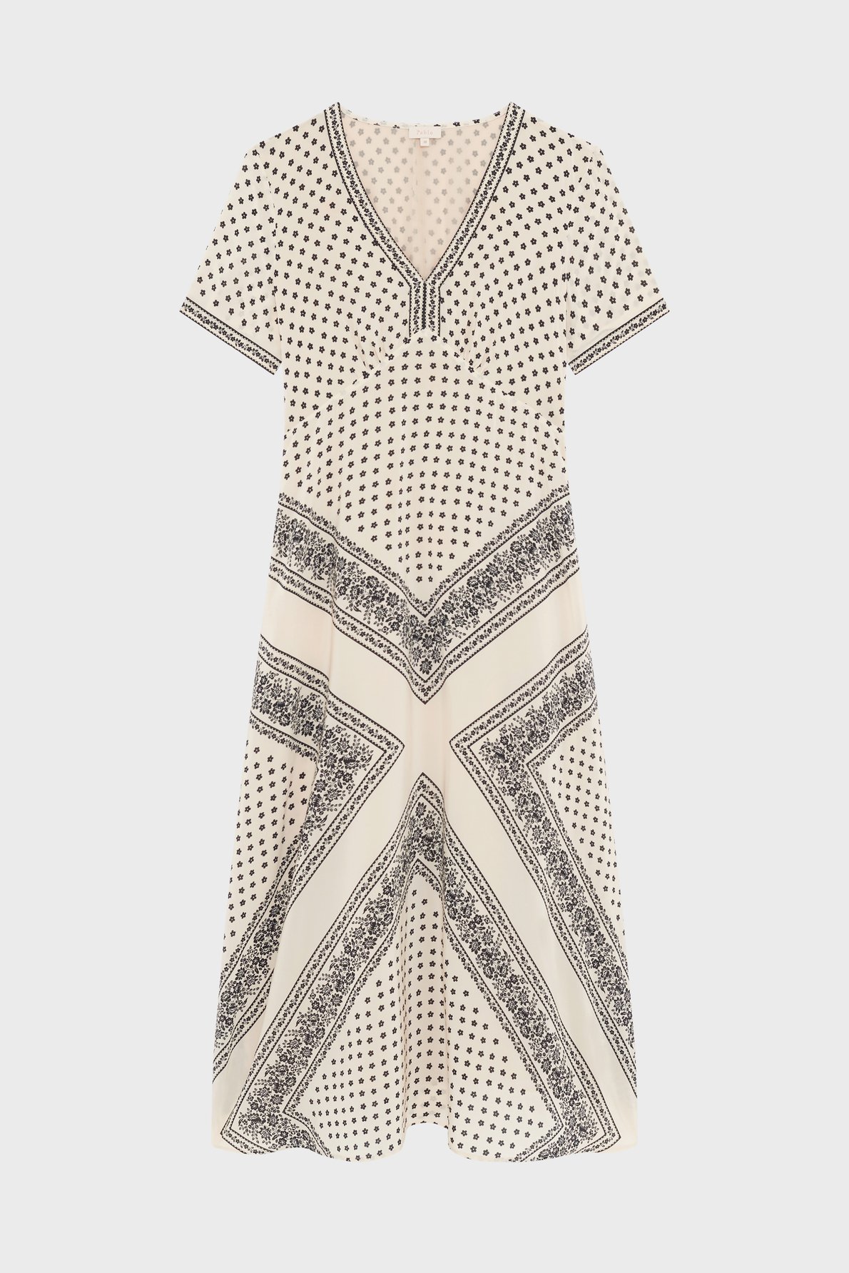 Robe longue imprimé bicolore - ahlam PABLO Beige