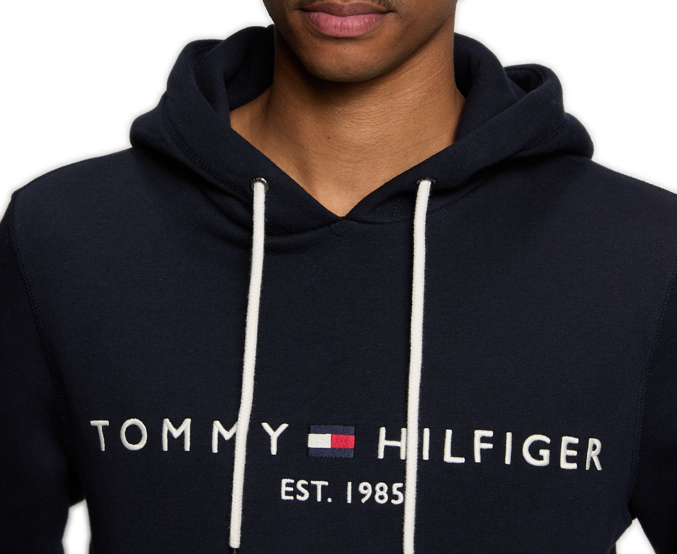 Organic cotton logo hoodie TOMMY HILFIGER Blue
