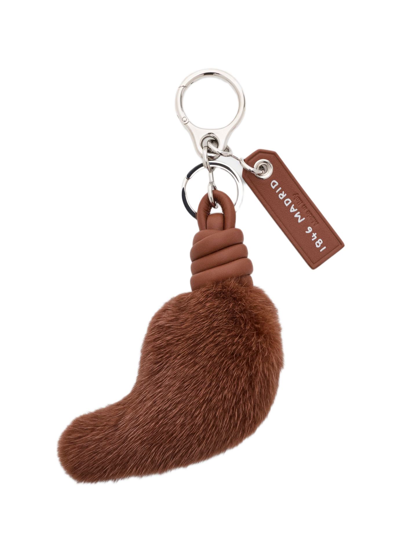 Anhänger für Handtaschen mit Löwenschwanz aus Nerz und Kalbsleder LOEWE Braun
