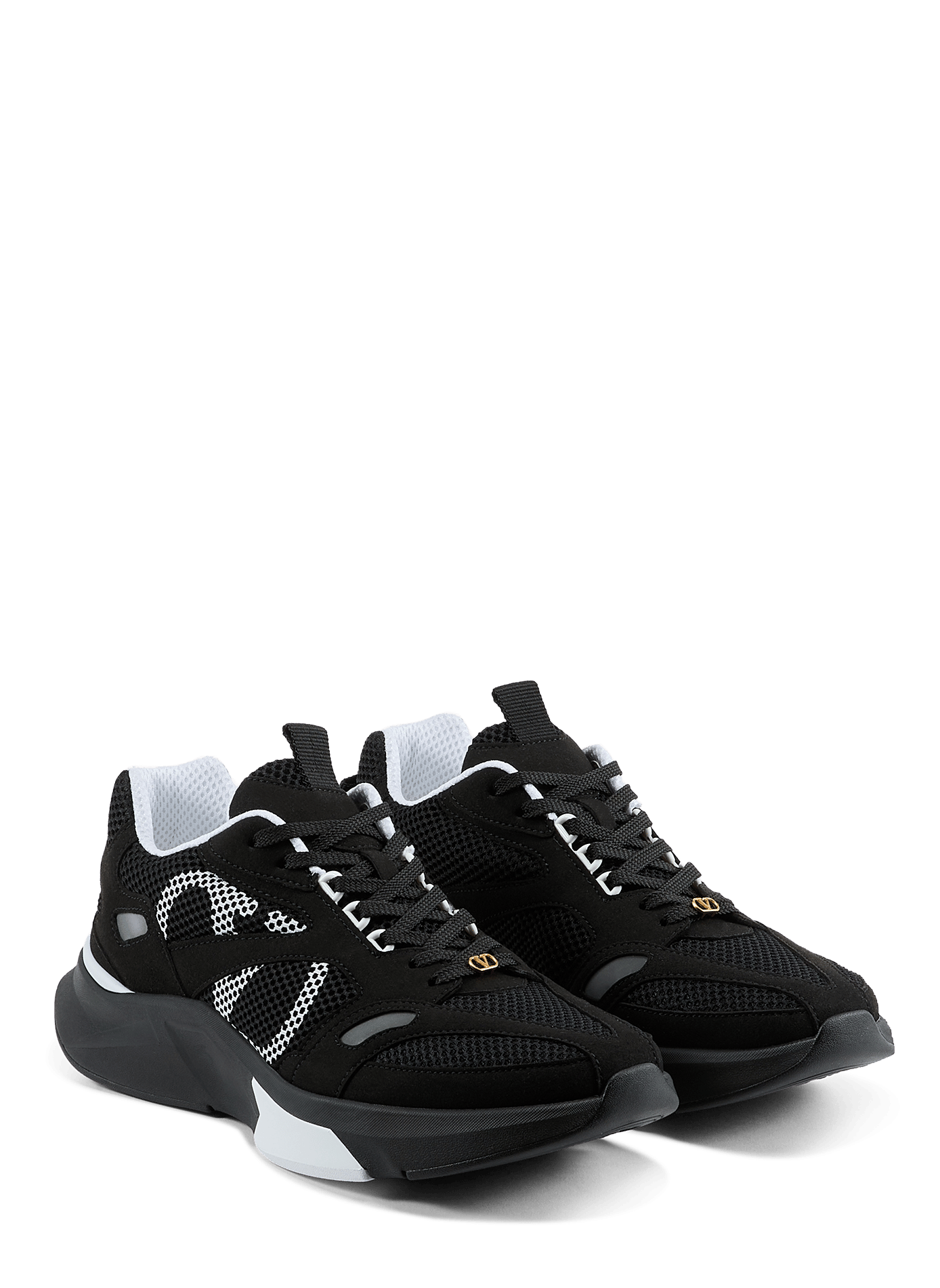 Low-top mesh sneakers VALENTINO Black