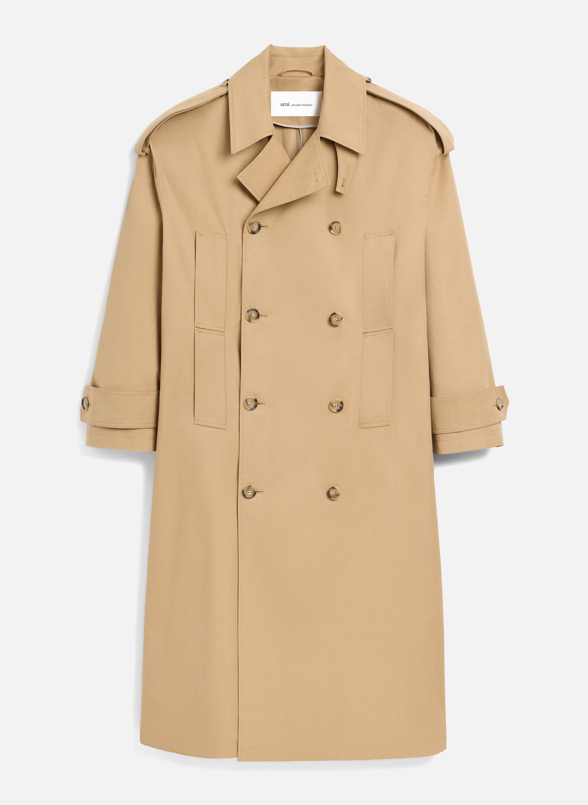 Trench coat unisexe en coton AMI PARIS Beige