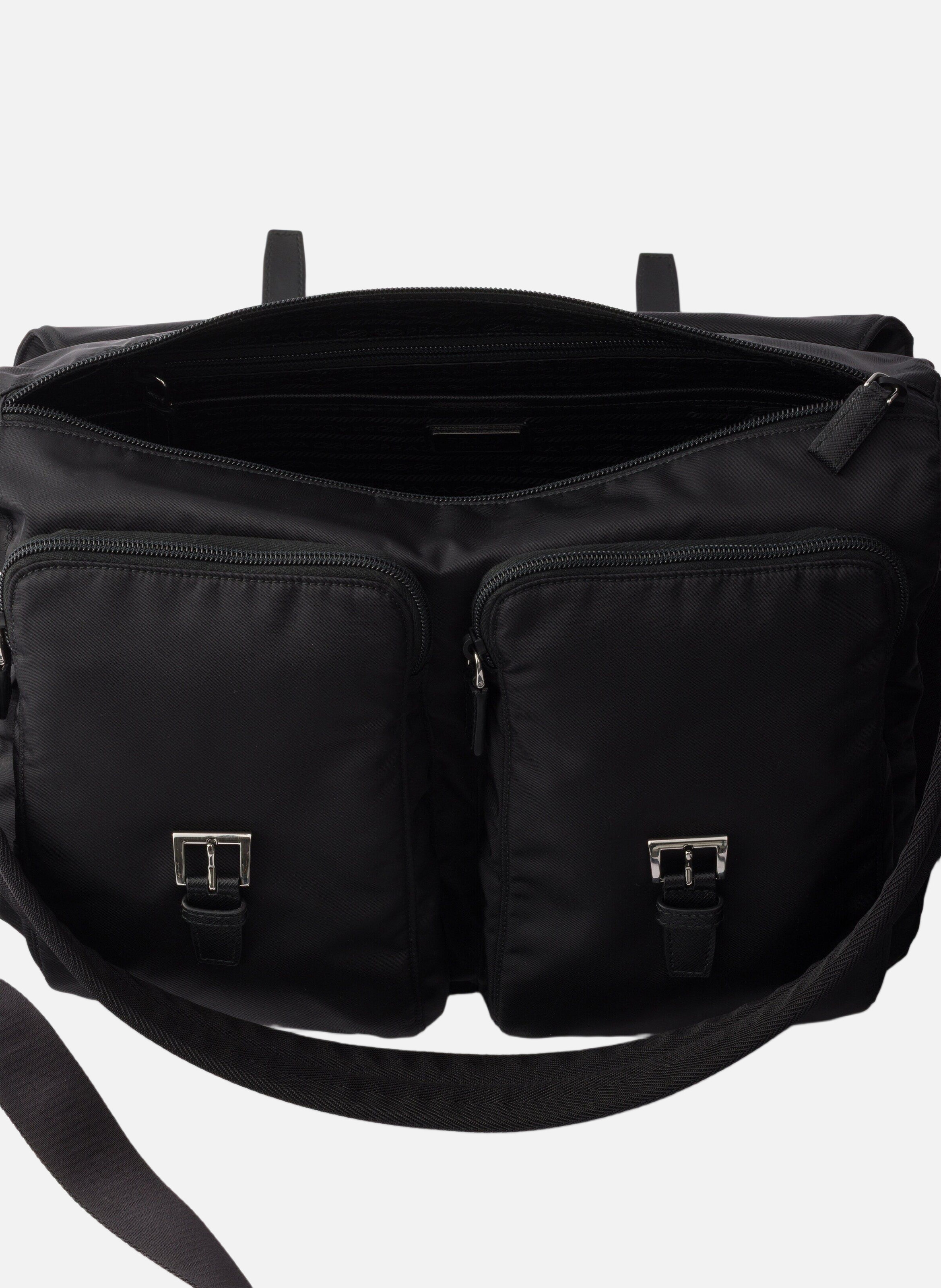 Sac porté épaule en re-nylon PRADA Noir