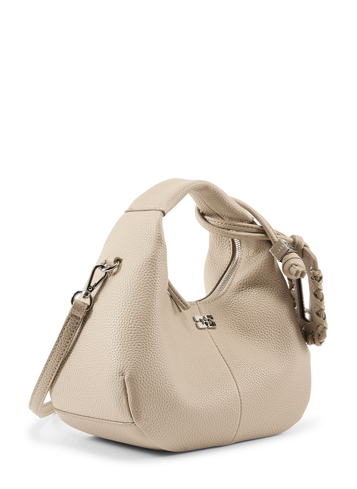 Leren handtas GANNI Beige