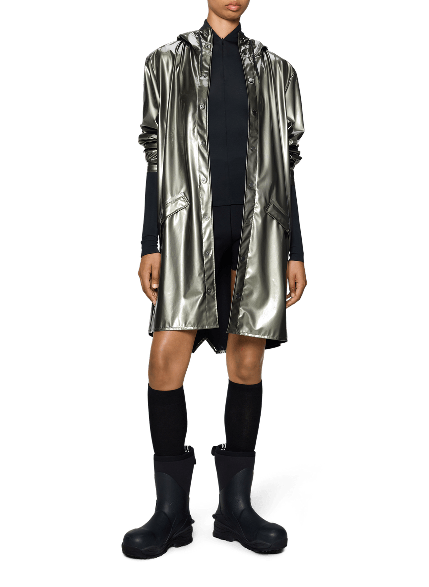 Parka long à capuche | Argent RAINS Femme