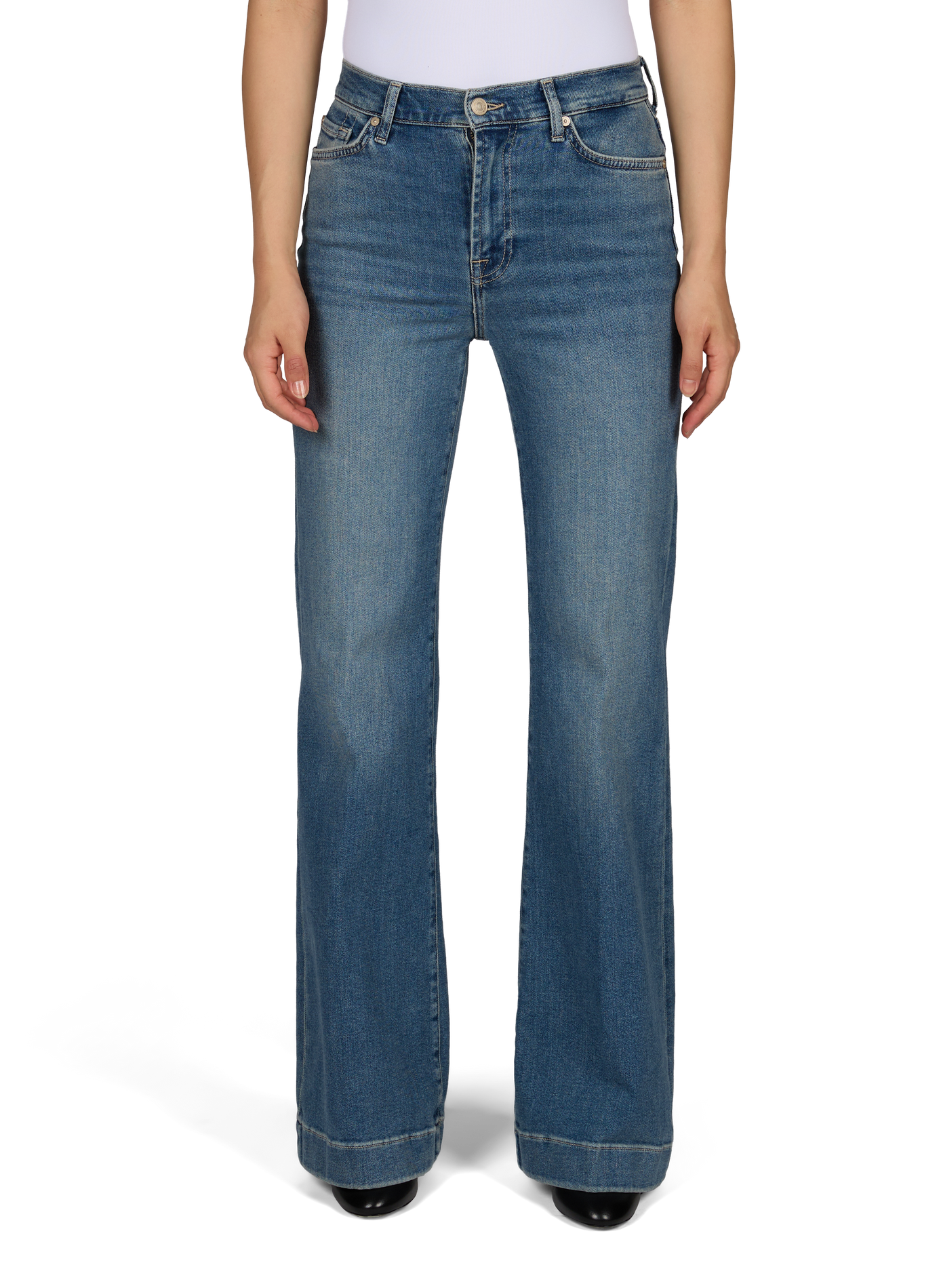 Faded flared jeans 7 FOR ALL MANKIND Blue