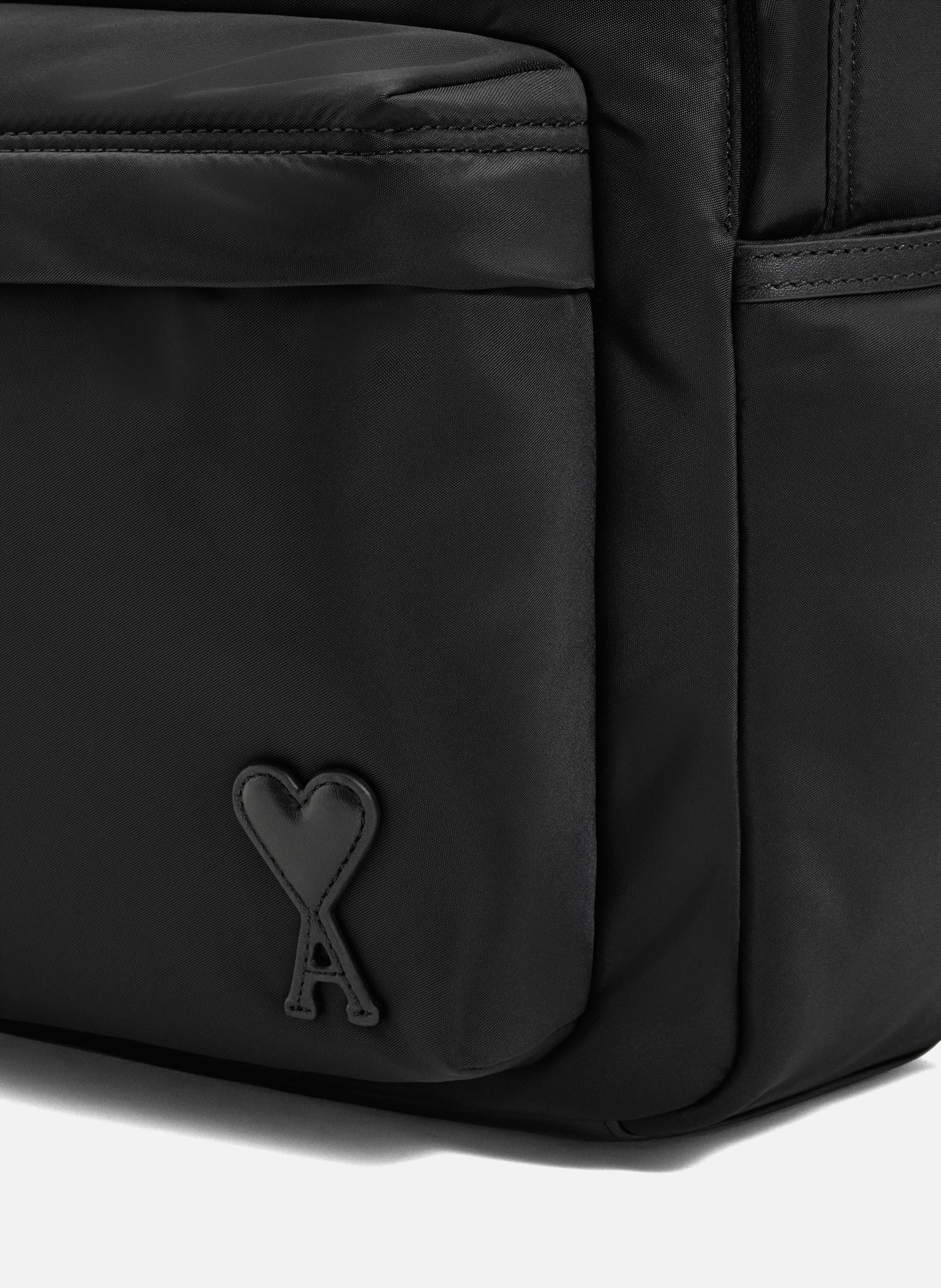 Sac à dos marcel unisexe en nylon AMI PARIS Noir
