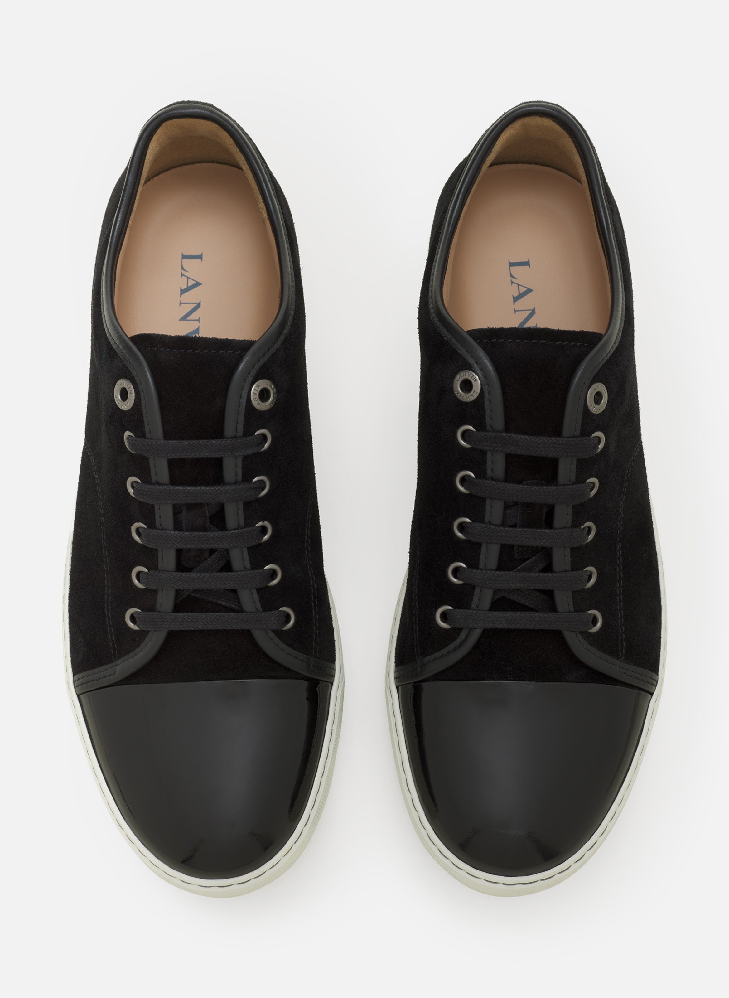 Sneakers dbb1 en suede et cuir vernis LANVIN Noir