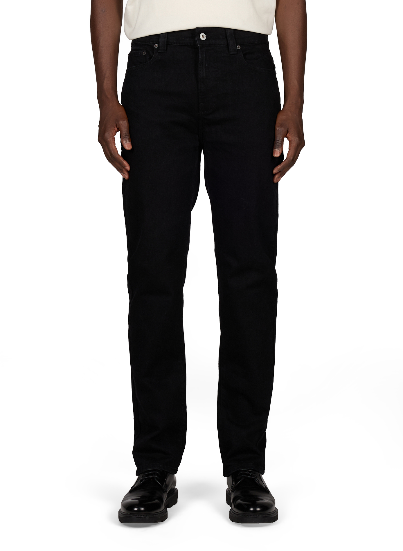 Jean droit en coton SCHOTT Noir