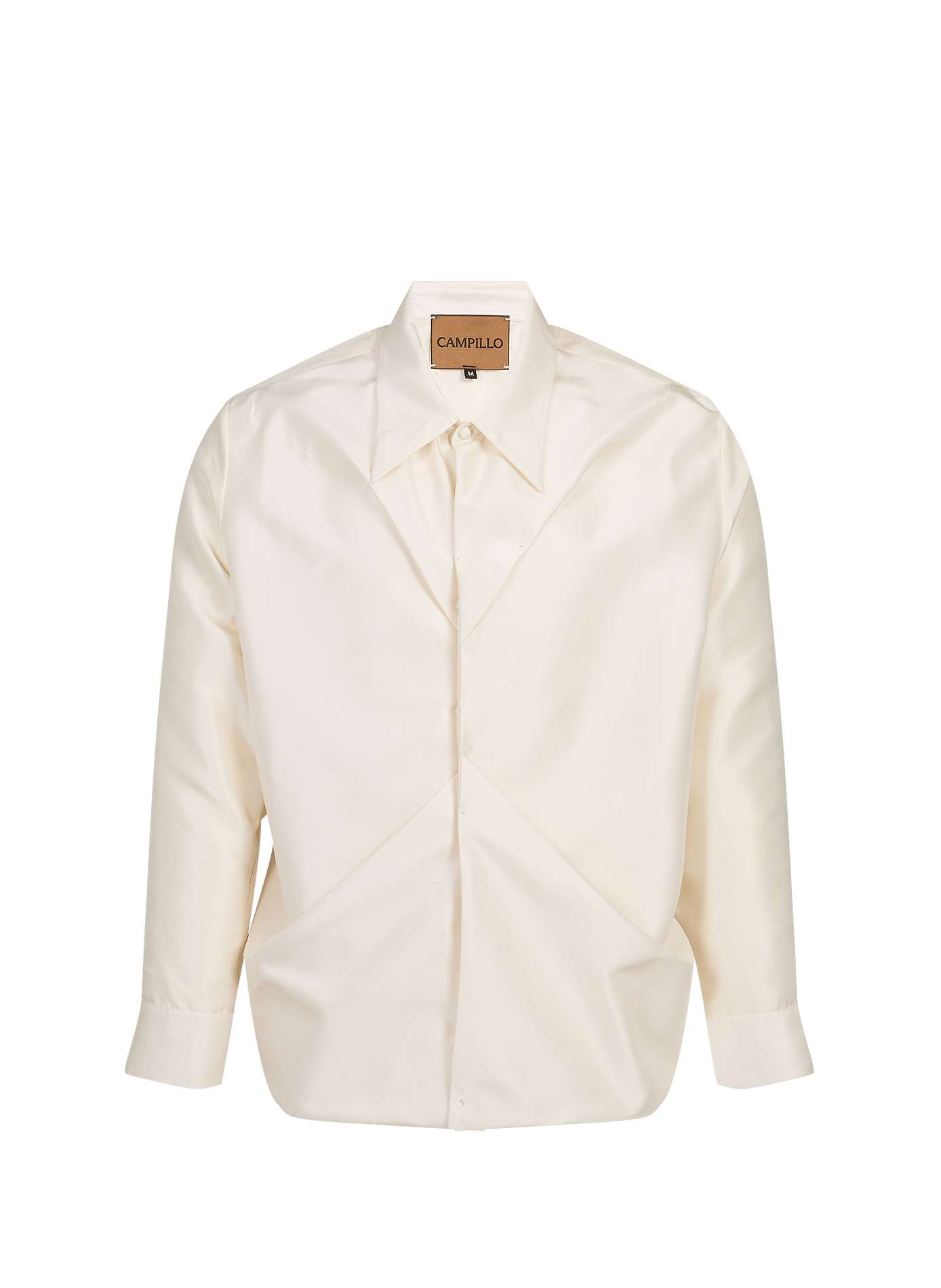 Gefaltete Seidenbluse "Cruces" CAMPILLO Beige