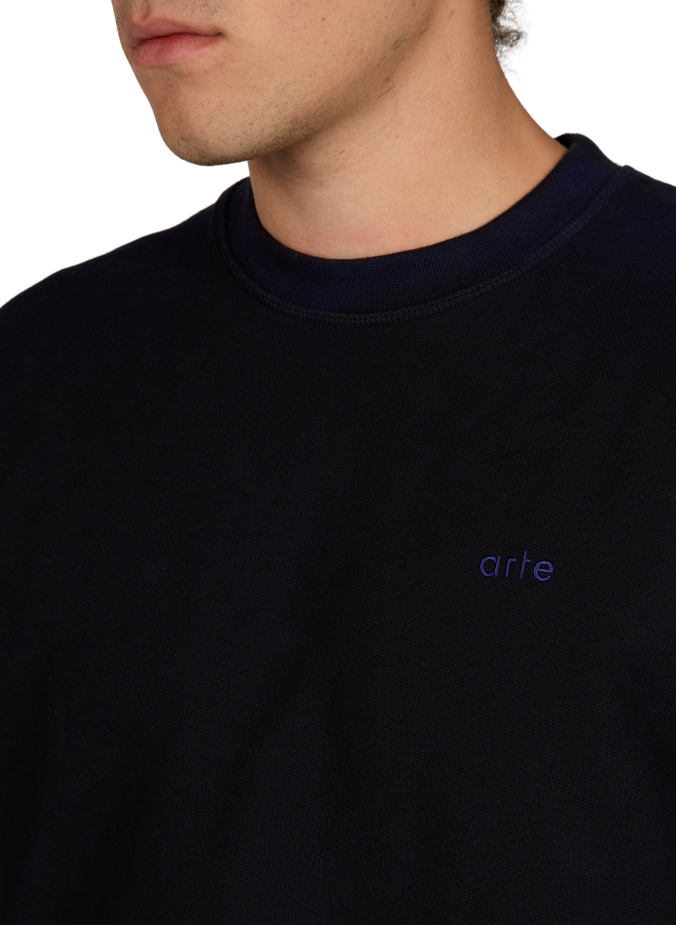 Sunfade straight crew-neck cotton sweater ARTE ANTWERP Blue