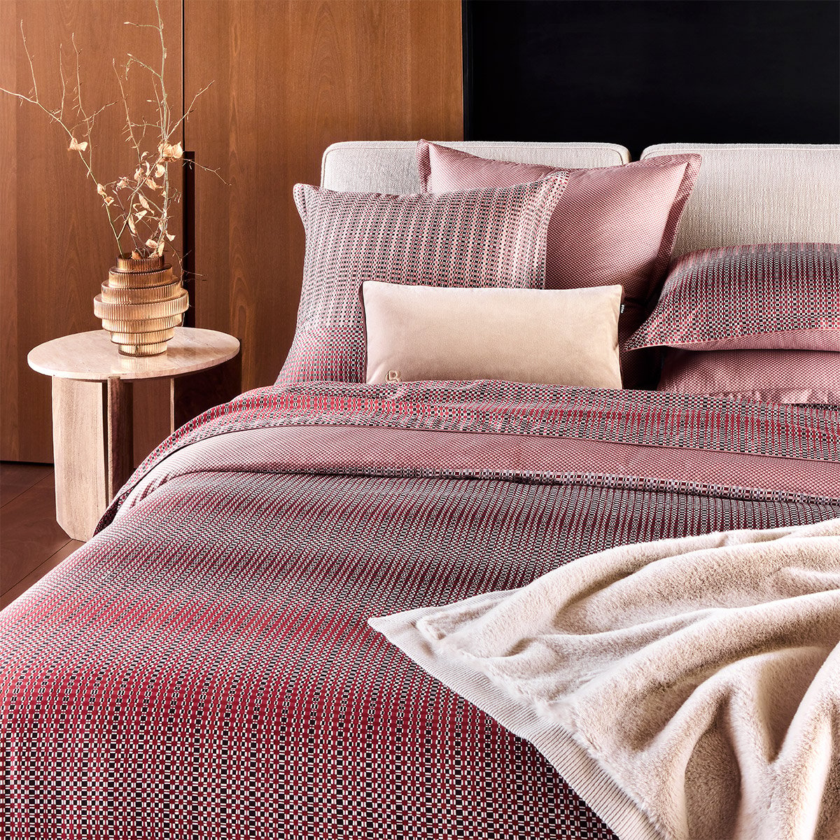 Housse de couette en satin de coton, vassily BOSS HOME Rouge