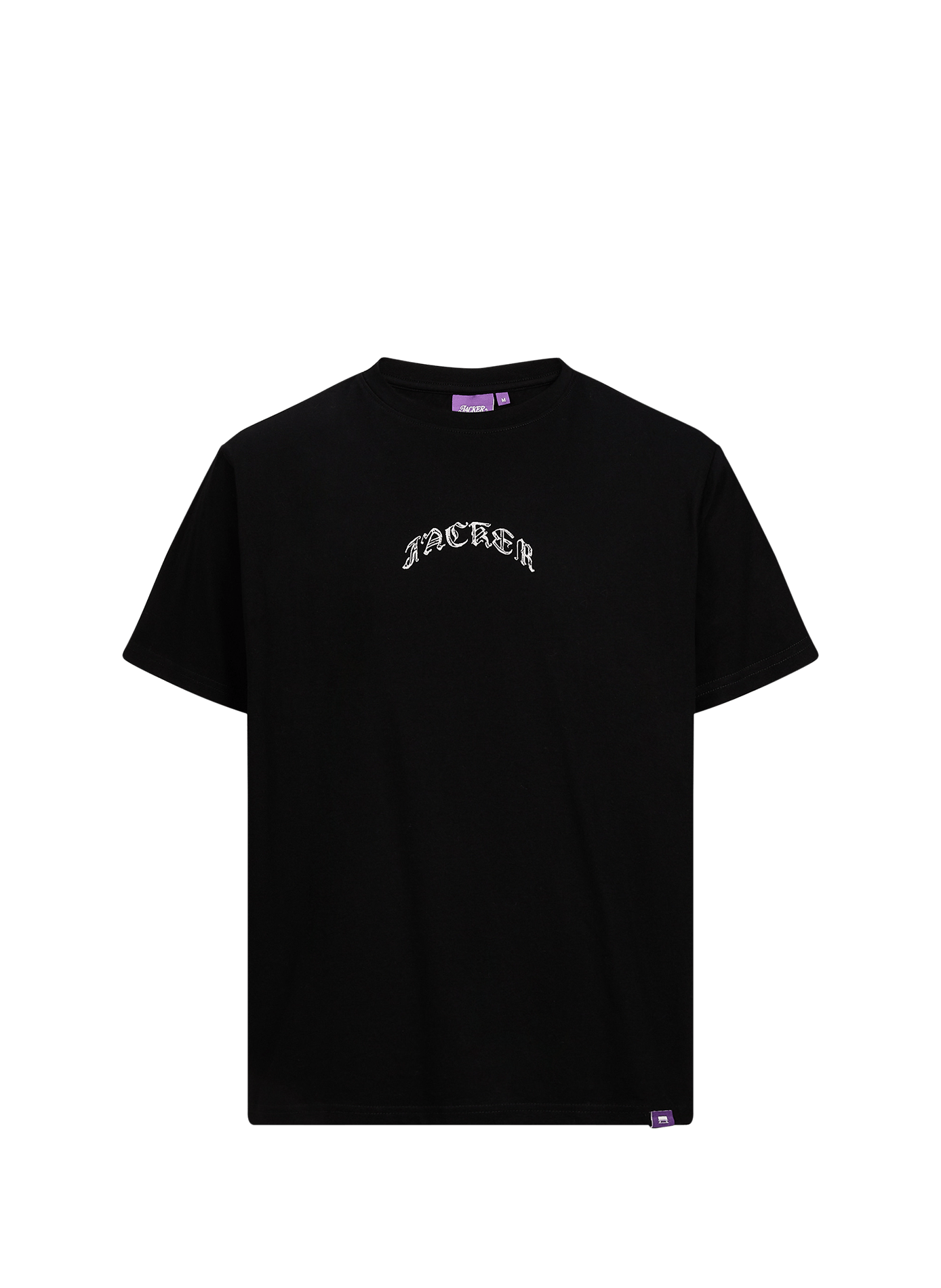 Recht T-shirt met zeefdruk in katoen JACKER. Zwart