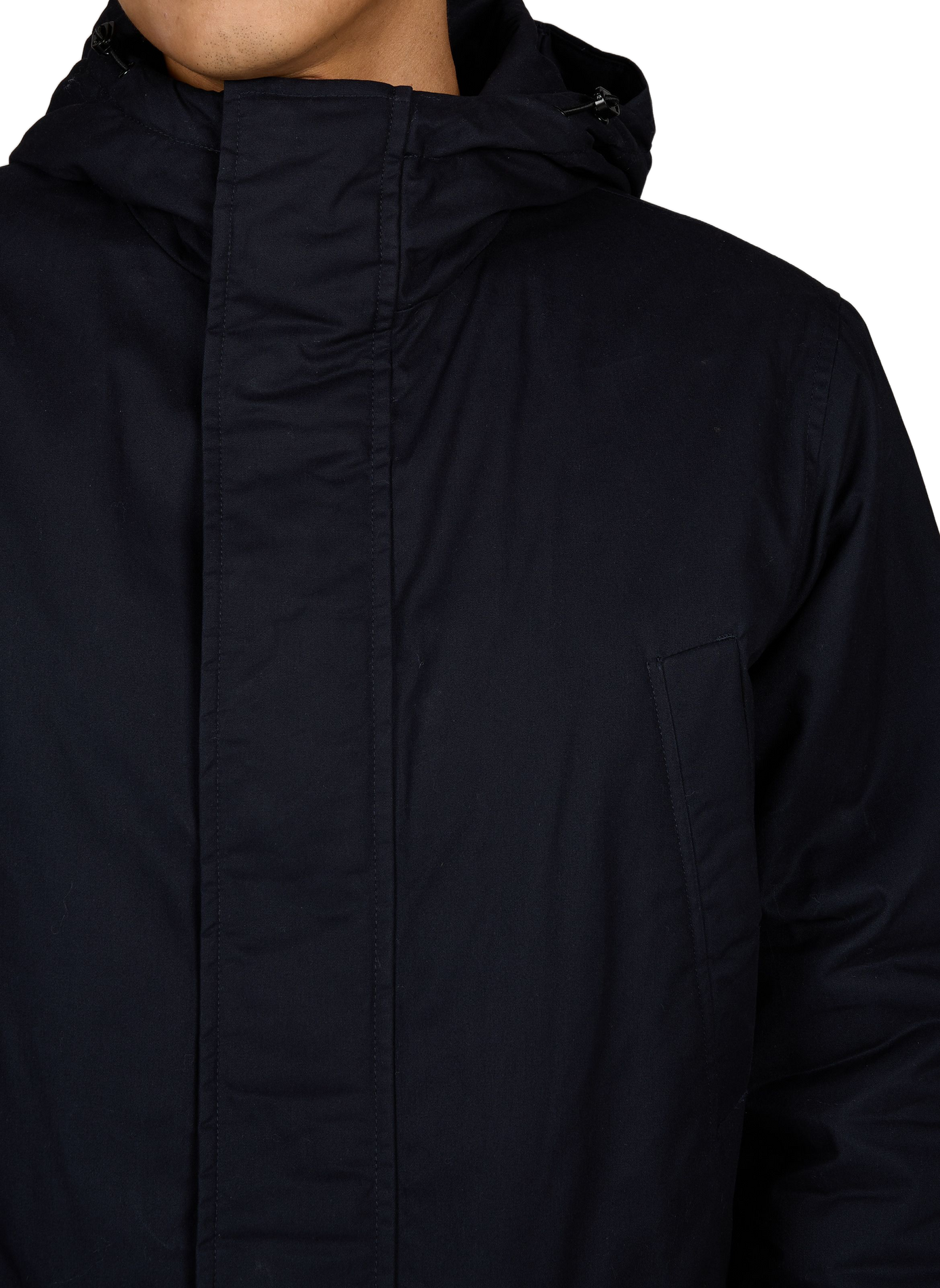 Parka mi-longue à capuche en coton AU PRINTEMPS PARIS Bleu