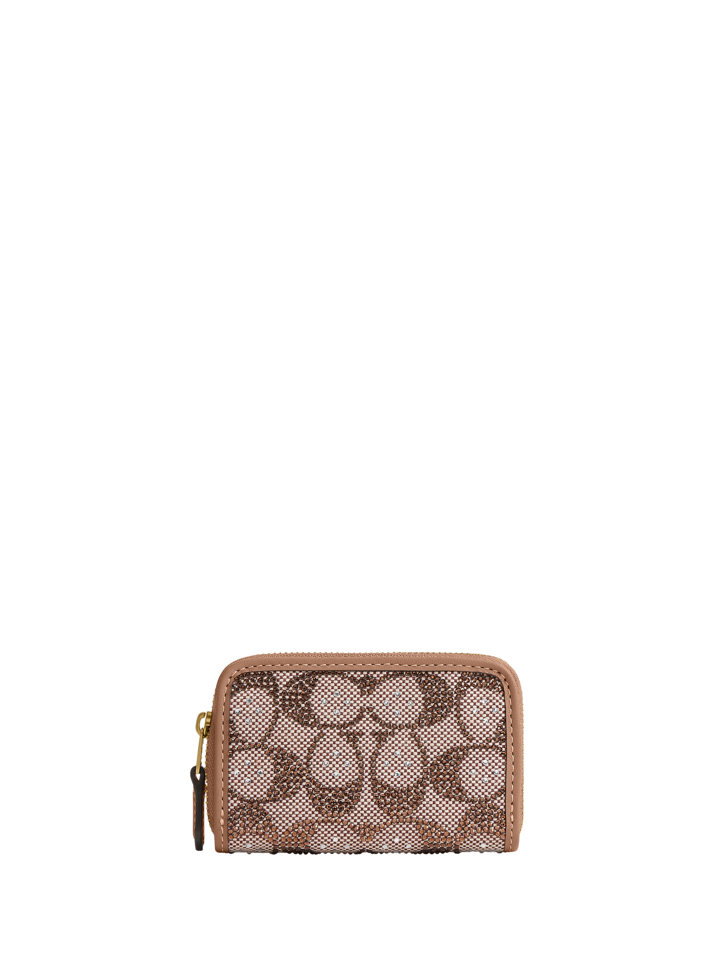 Essential card holder in signature jacquard cotton blend COACH Beige