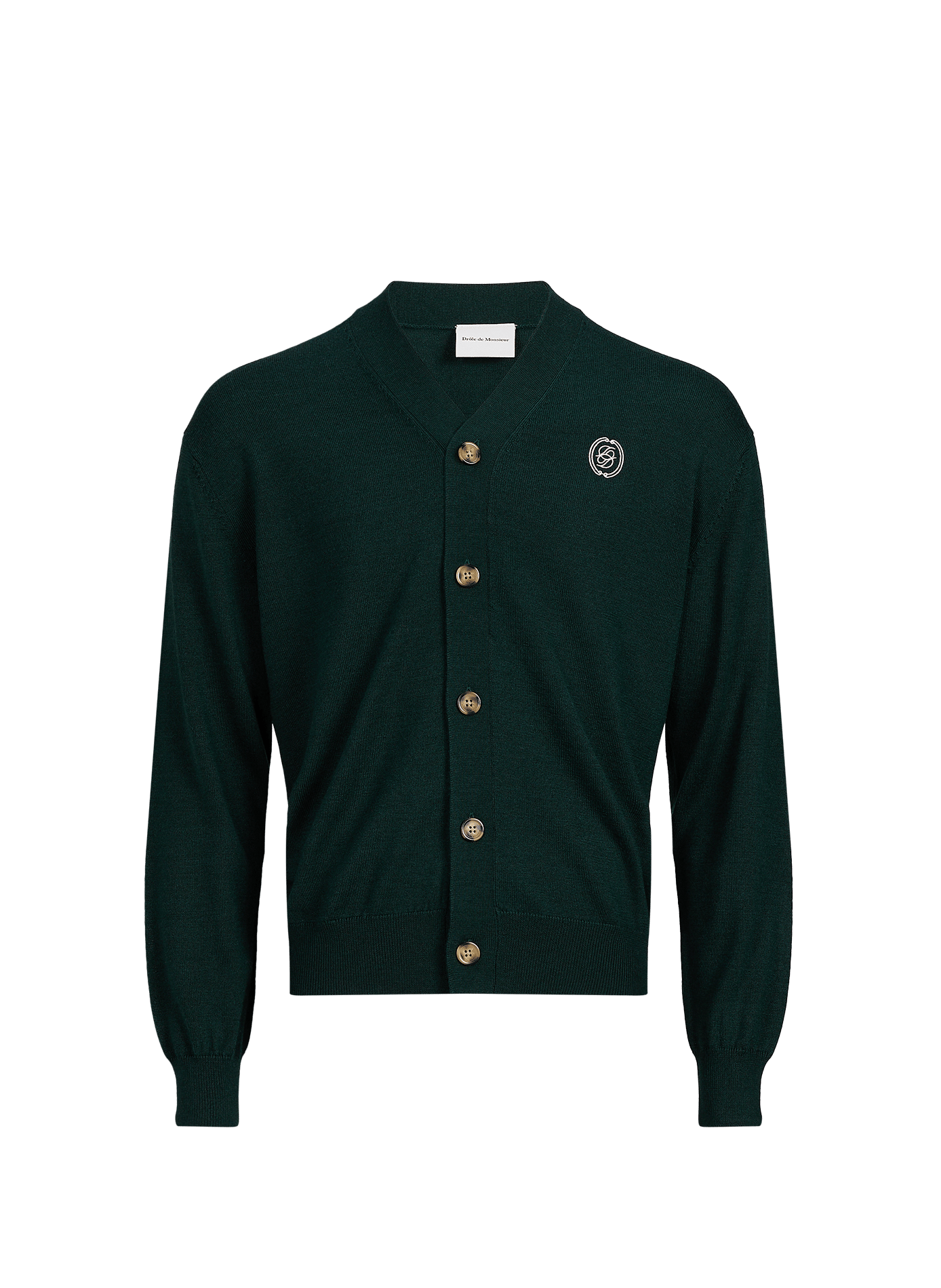 Wool and silk V-neck cardigan DROLE DE MONSIEUR Green