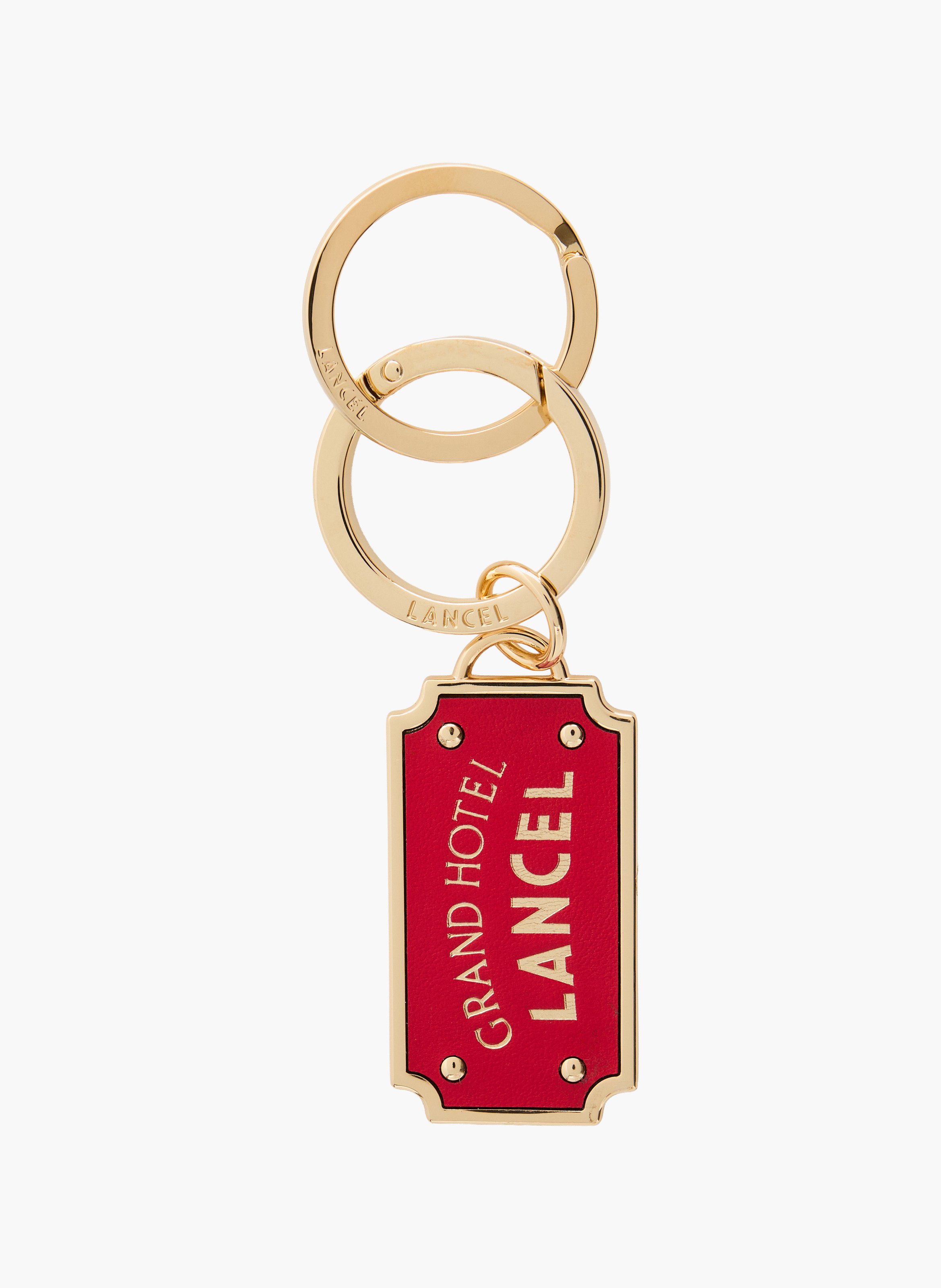 Porte-clés plaque 1876. LANCEL Rouge